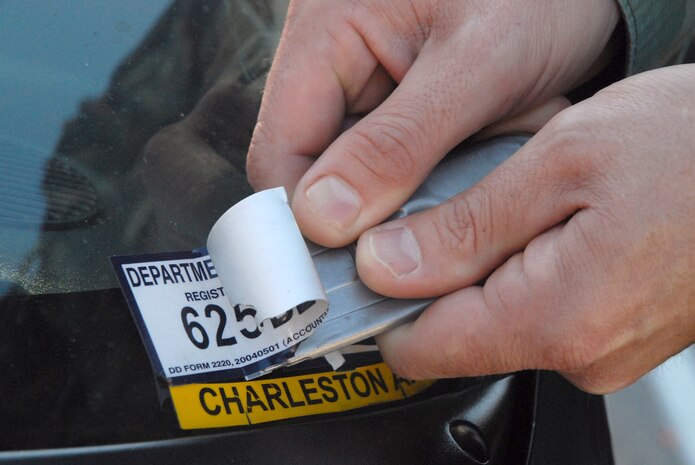 Effective immediately, Charleston AFB will no longer require vehicle operators to register their vehicles or display a decal on their vehicle to enter the base.  (U.S. Air Force photo/Airman Melissa White)