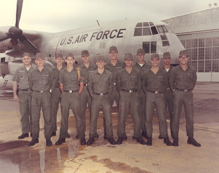 Which one is he?  932nd Airlift Wing recently-retired Tech Sgt. Gary Heuring is pictured in technical school.  He is the 5th person from the left.  He now farms the land in Illinois full time.  Photo supplied.