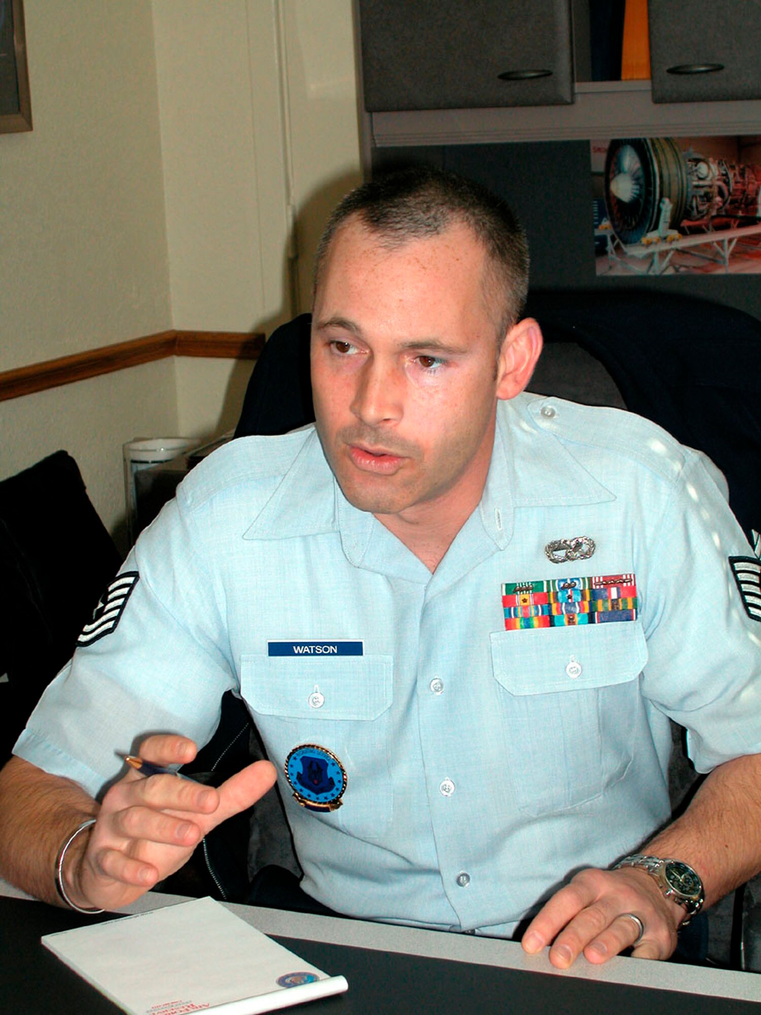 Tech. Sgt. Sean Watson, a prior Army Platoon Sergeant, now assigned to 349th Air Mobility Wing, had his hard work and dedication lauded this past October when he was named the AFRC “Recruiting Rookie of the Year for fiscal year 2007” at the AFRC Recruiting Service’s Annual Awards Banquet, Savannah Ga. (U.S. Air Force/Patti Schwab-Holloway)