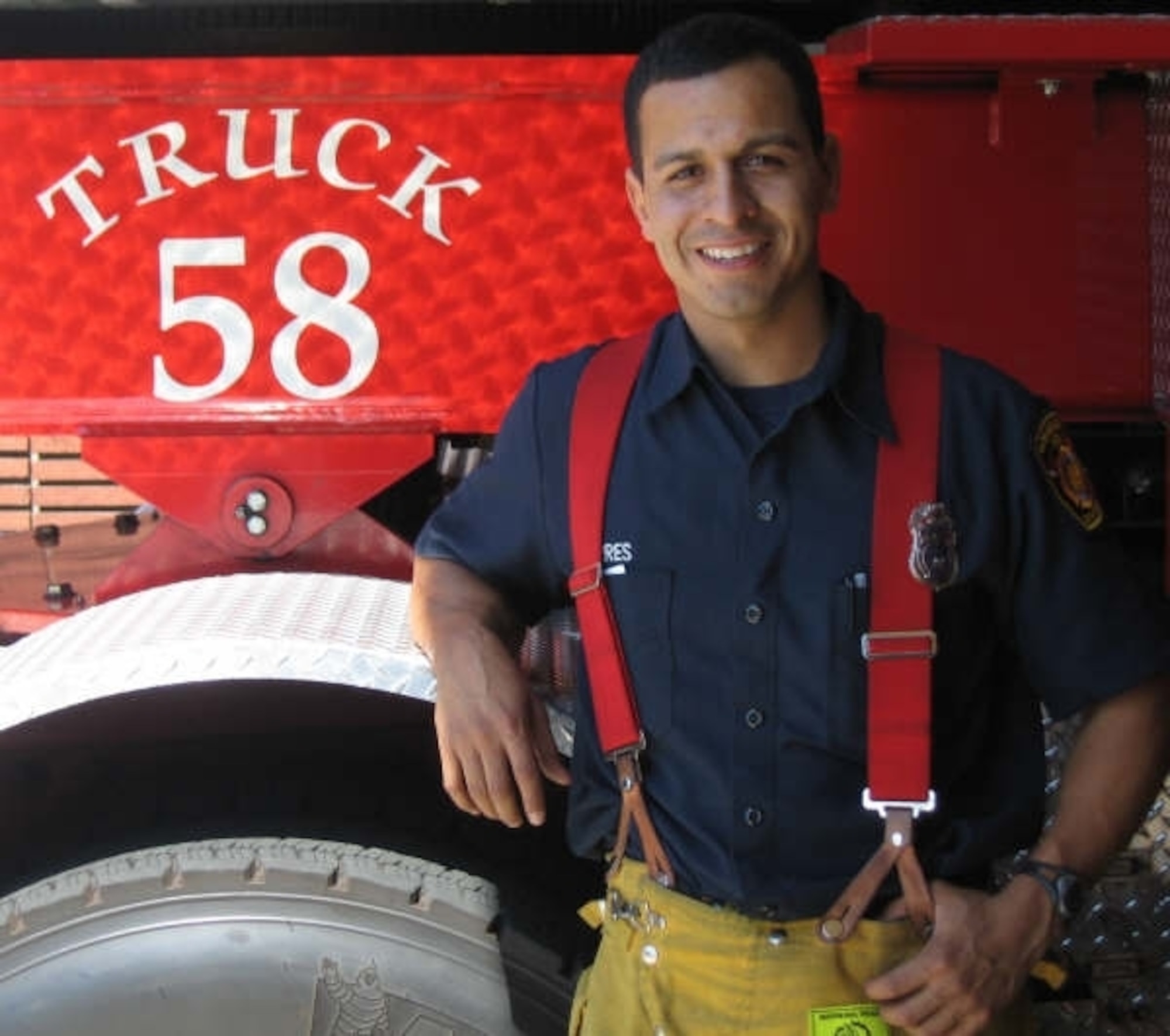 Air Force Reserve Capt. Ruben Torres, a firefighter with the Los Angeles Fire Department, was involved in battling the recent Southern California wildfires.