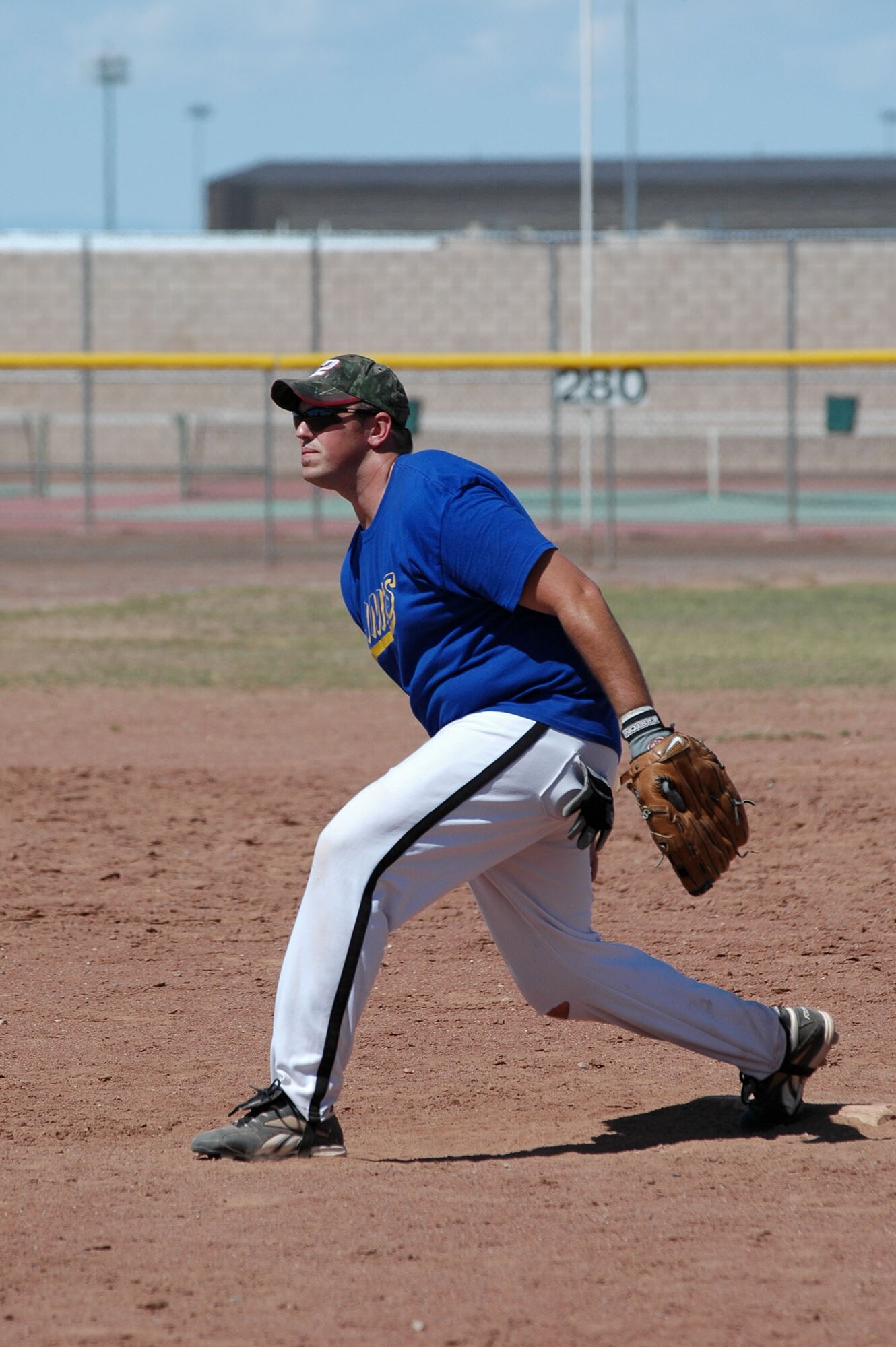 Senior Airman Donald Thomason, 49th Aircraft Maintenance Squadron, pitches during the 49 AMXS and 49th Operations Support Squadron softball game Sept. 26 for Sports Day. 49 AMXS beat 49 OSS 10-9. (U.S. Air Force photo/Airman 1st Class Heather Stanton)