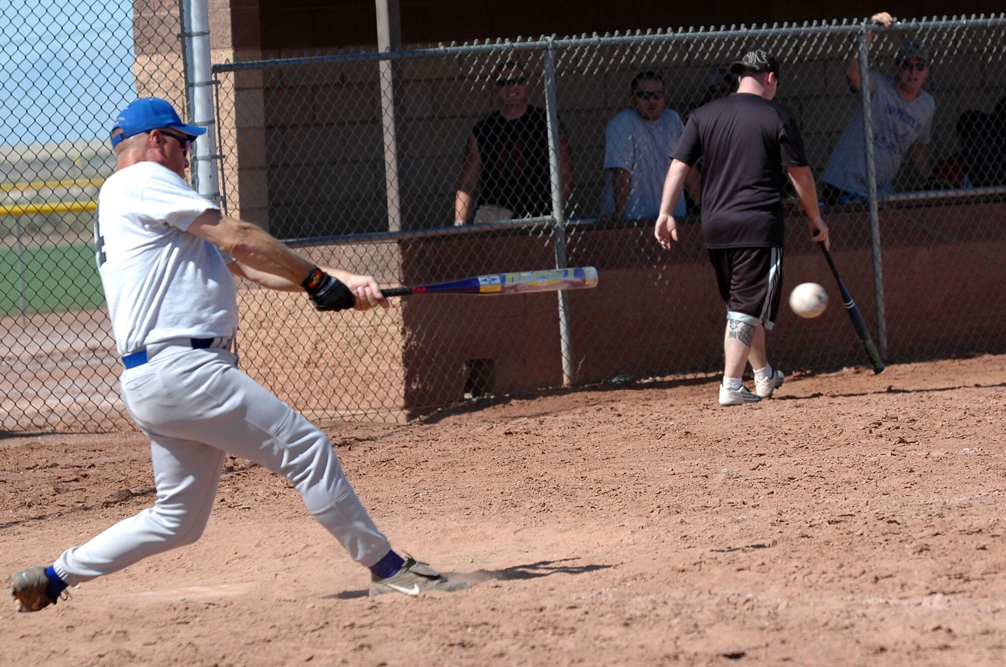 The 49th Civil Engineer Squadron surpassed the 49th Maintenance Squadron 8-7 during the Sports Day one-pitch softball tournament Sept. 26. (U.S. Air Force photo/Airman 1st Class Heather Stanton)