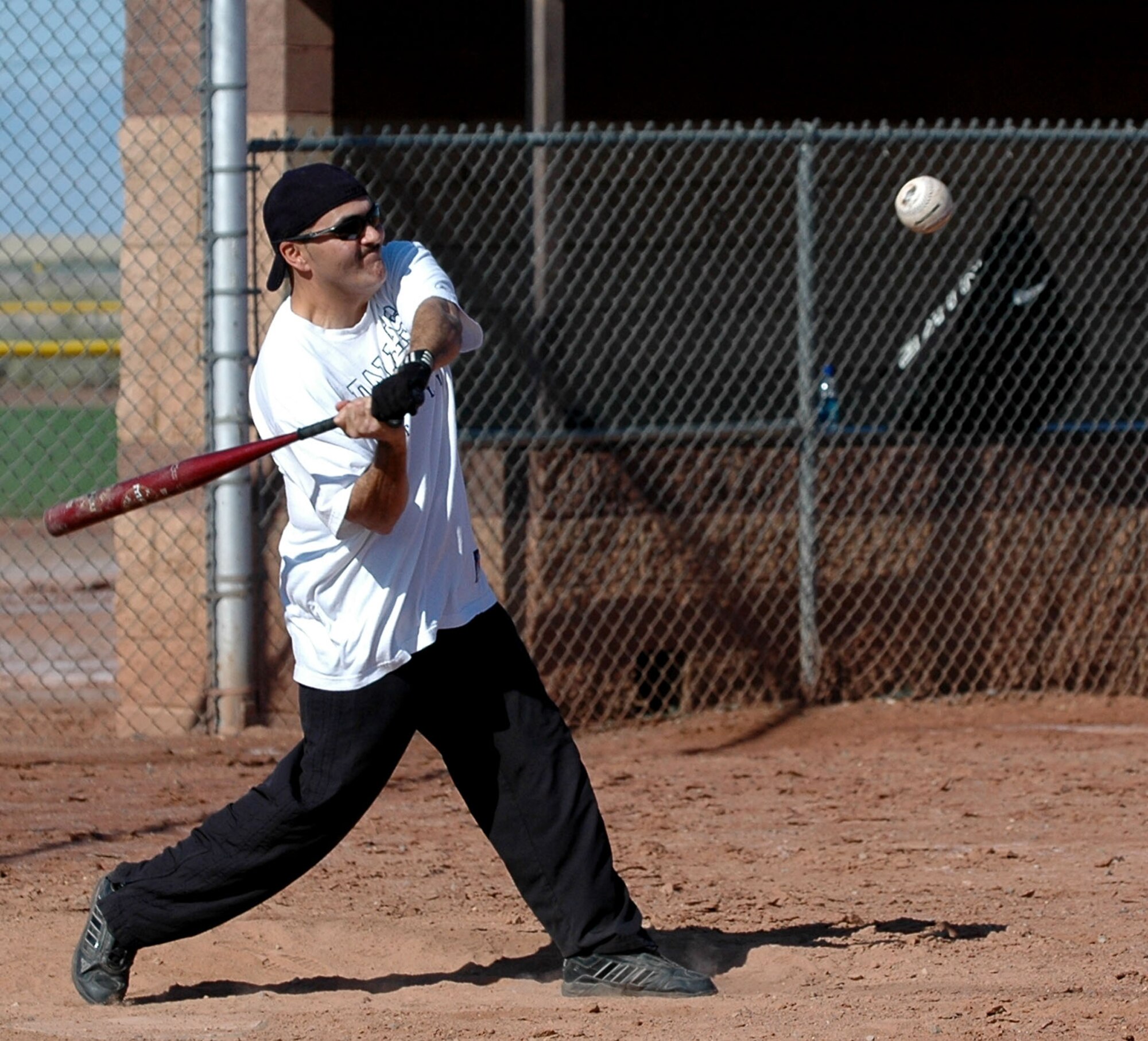 The 49th Logistics Readiness Squadron creamed BEAR Base in a softball match 16-6. The game was a part of a Sports Day one-pitch softball tournament Sept. 26. 49 LRS won the large squadron category for the tournament. (U.S. Air Force photo/Airman 1st Class Heather Stanton)