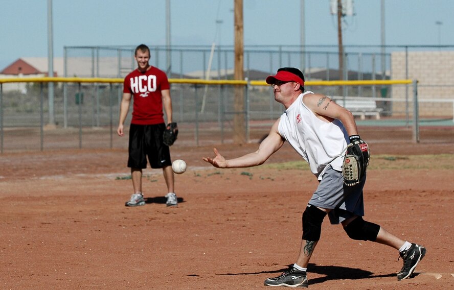 The 49th Logistics Readiness Squadron creamed BEAR Base in a softball match 16-6. The game was a part of a Sports Day one-pitch softball tournament Sept. 26. 49 LRS won the large squadron category for the tournament. (U.S. Air Force photo/Airman 1st Class Heather Stanton)