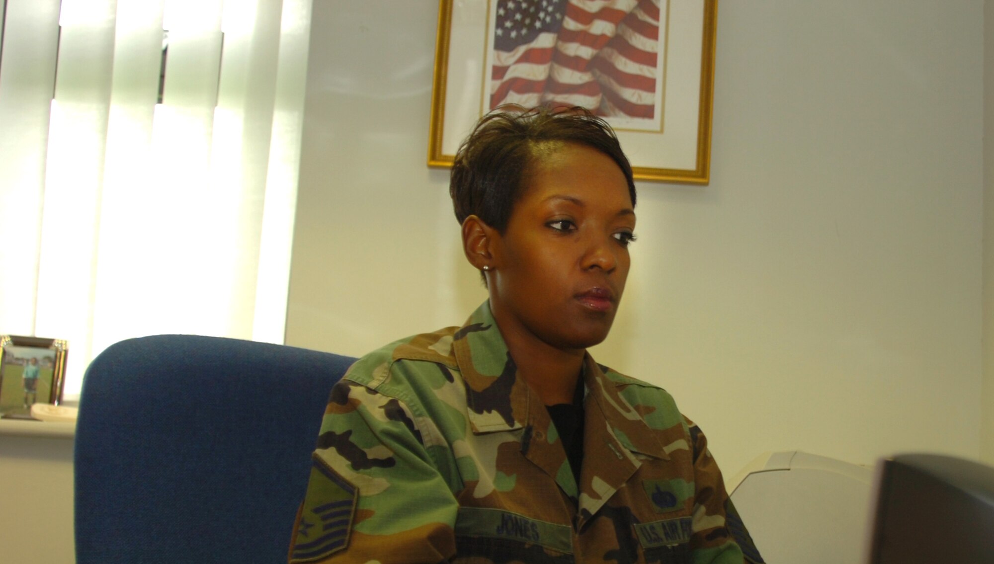 Tech. Sgt. Sachiko D. Jones, the lodging manager at the Britannia Inn at Royal Air Force Alconbury, England, was selected as one the the 12 Outstanding Airmen of the Year.  While deployed to Ali Base, Iraq, she reengineered the base lodging plan and created accountability for 100 percent of available bed space. She also enabled a plan to reconfigure abandoned trailers into rooms for yearlong deployers. Sergeant Jones orchestrated the first-ever coalition leadership luncheon to feed 52 local community leaders and sheiks. Sergeant Jones hosted a Strategic Arms Reduction Treaty team visit, a critical link for national security.   (U.S. Air Force photo)