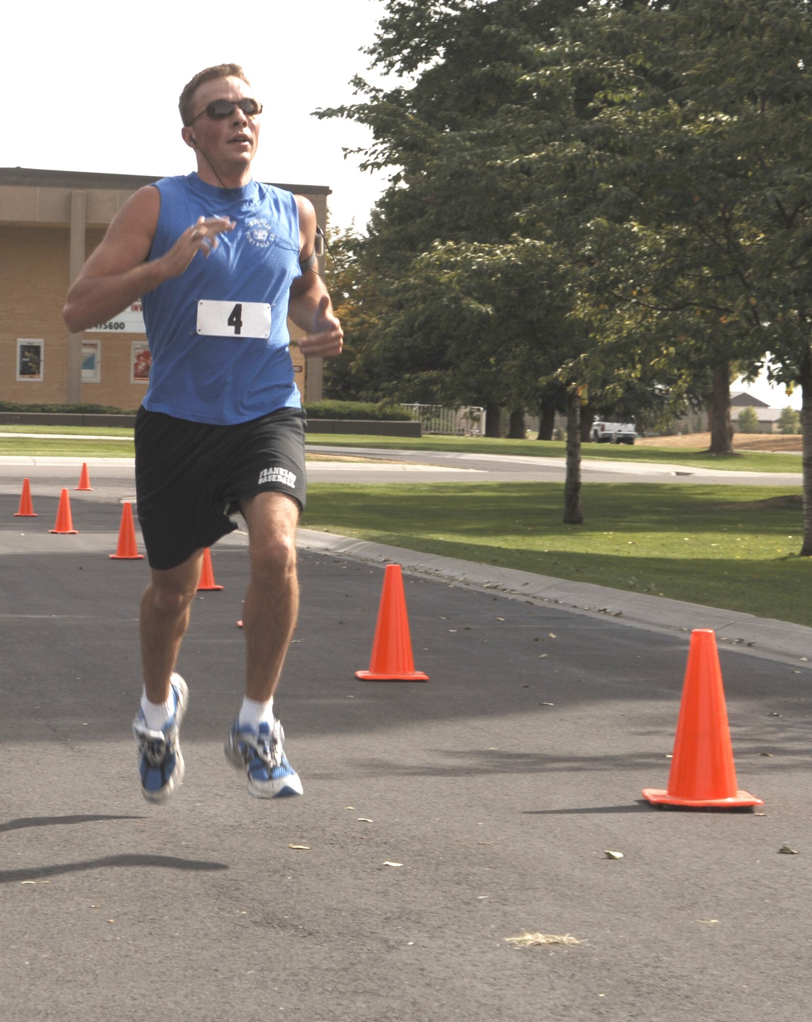 FAIRCHILD AIR FORCE BASE, Wash. – 2nd Lt. John LeGloahec from the 92nd Civil Engineer Squadron took the first place ribbon at the Diamond Dash here Sept. 27. The event raised money for Operation Warm Heart, a program that provides meals to enlisted families experiencing financial difficulties over the holidays. Fairchild first sergeants hosted the Dash, and plan to make the run an annual event. (U.S. Air Force photo/Senior Airman Chad Watkins) 