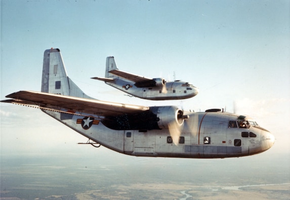 Early in the program (and later on anti-crop missions), Ranch Hand C-123s carried South Vietnamese Air Force markings and a South Vietnamese military representative on board. (U.S. Air Force photo)