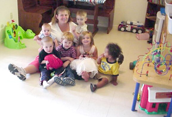 CANNON AIR FORCE BASE -- Angie Kosmicki is one of the Cannon's home daycare providers. Military members returning from extended deployments are eligible to receive up to 16 hours of free daycare. For more information, call 784-6560 or 784-7650 (Courtesy photo)