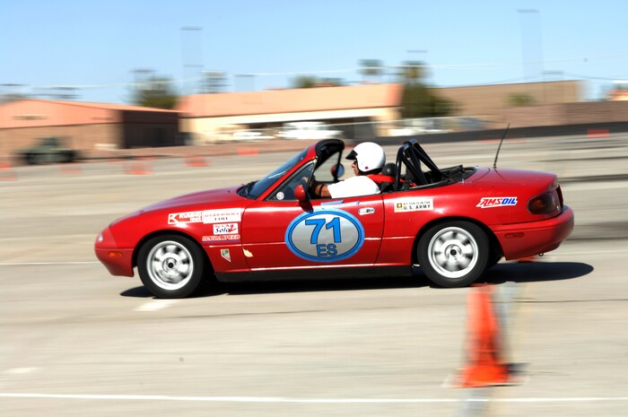 Airmen were able to come out to the flightine and participate in this years Airmen's Autocross and Car Show Sept. 29 and 30.  Airmens Autocross is a two day event that includes an fighter vs car race, a Mile Shoot Out, and a vehicle display.  
(Air Force Photo by Airman 1st Class Nadine Y. Barclay)