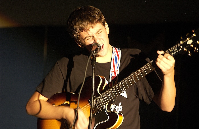 Elliot Schupp, 16, son of Chief Master Sgt. Coleman Schupp, performs "Your Touch" at the 2007 Family and Teen Talent Contest Sept. 28 at the Charleston AFB Youth Center.  (U.S. Air Force photo/Tech. Sgt. Paul Kilgallon)