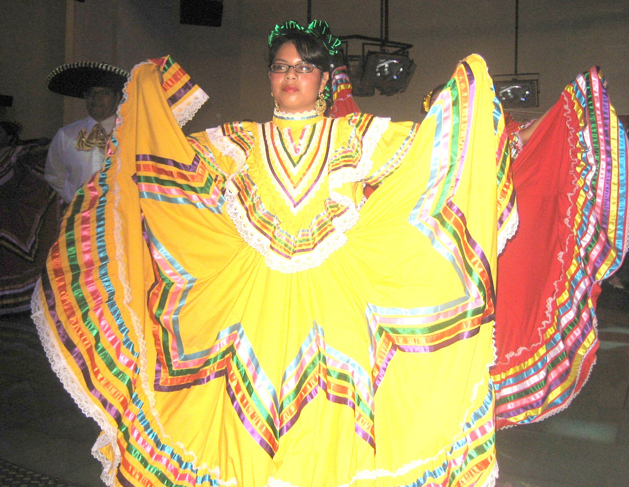 Mexican Folklorico dancers perform at the kick off event for Hispanic Heritage Month at the Ramstein Enlisted Club Sept. 14. 