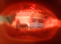 MINOT AIR FORCE BASE, N.D. -- Senior Airman Cynthia Atilano, a dental technician for the 5th Medical Operations Squadron, takes a look inside a set of teeth before scaling calculus (plaque) off them here Oct. 2. Calculus, if not treated, can lead to gum disease. A dental checkup is just one way Airmen can ensure they're in good health. (U.S. Air Force photo by Senior Airman Christopher Boitz)