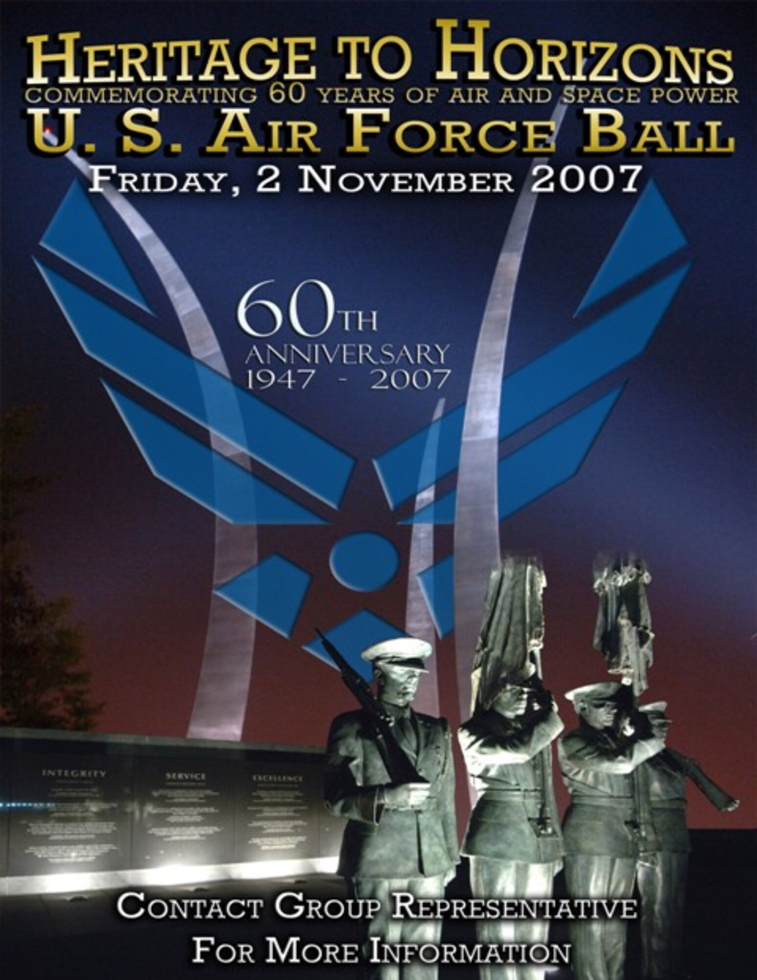 The 482nd FW will host the “Heritage to Horizons” Air Force Ball at the Miami International Airport Hilton Hotel on Nov. 2, with the cocktail hour beginning at 7 p.m., and the dinner following at 8 p.m. Tickets are currently available for for $25 for grades E1-E6 and $40 for grades E7-E9 and officers. See story for contact information for unit or group representatives. (Graphic by Tech. Sgt. Ryan Ayers)