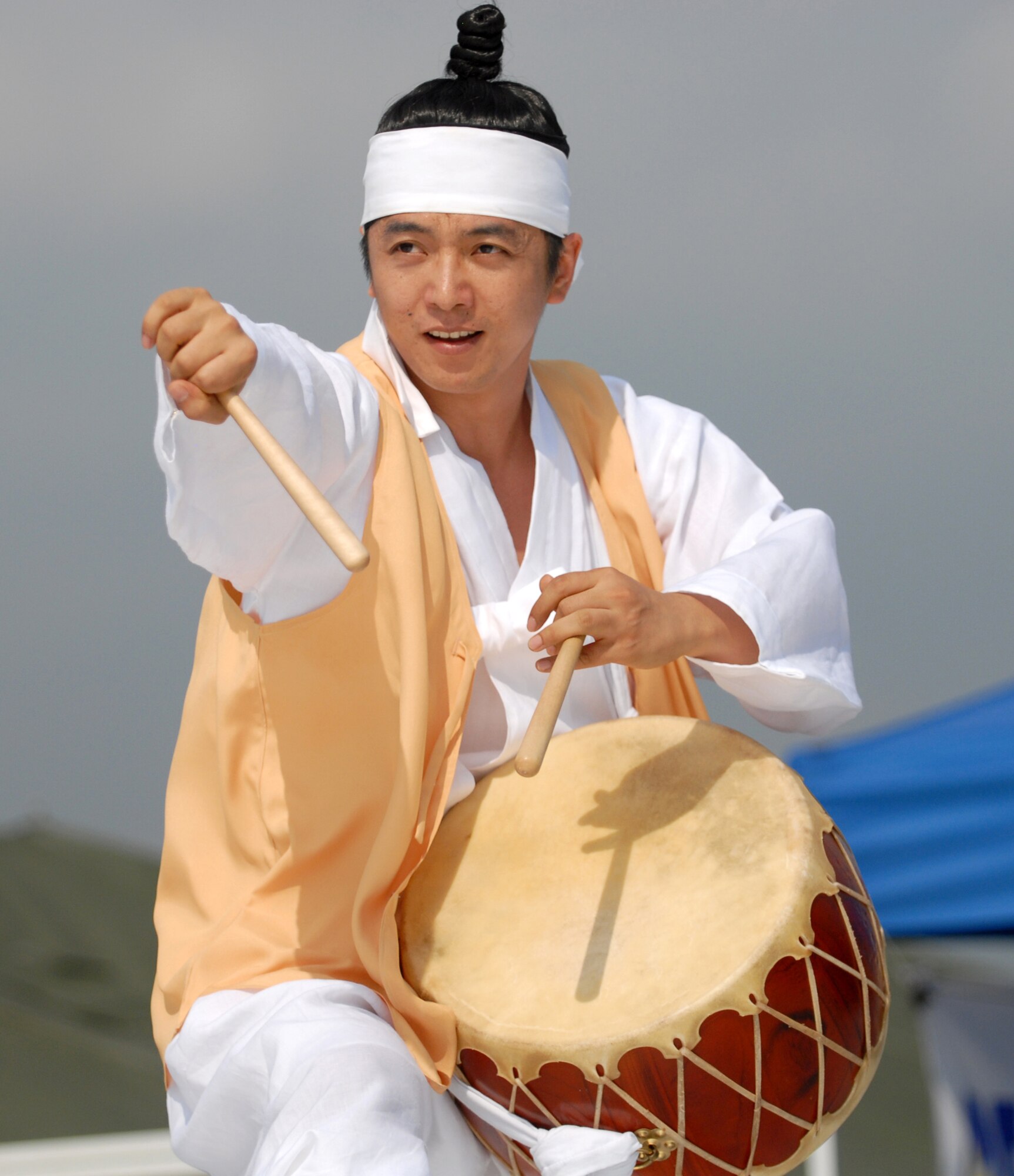 OSAN AIR BASE, Republic of Korea -- A Korean folk dancer shows off his steps in a performance at Osan's Air Power Day, October 7. (U.S. Air Force photo by 1st Lt John Ross)