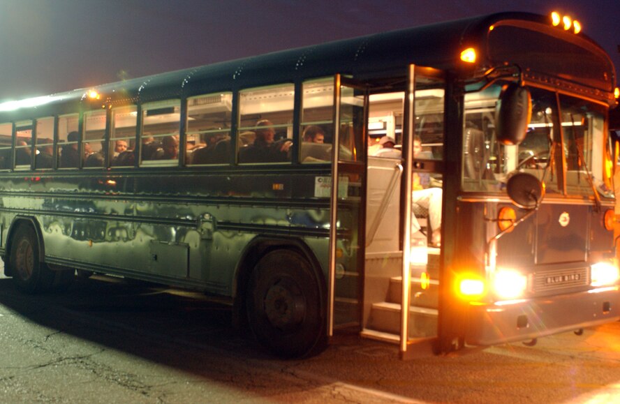 KUNSAN AIR BASE, South Korea-- Airmen from the 555th Expeditionary Fighter Squadron, wait on the flight line here Oct. 8, in preparation to redeploy back to Aviano Air Base, Italy after a four-month deployment here. The deployment is part of a continued commitment the U.S. has to South Korea to ensure stability and security in the region. The deployment was also the first for a United States Air Forces in Europe unit to deploy to a Pacific Air Forces base. (U.S. Air Force photo/Senior Airman Steven R. Doty)                          