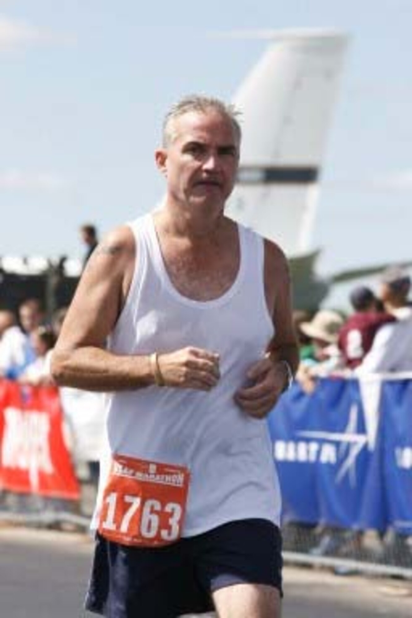 WRIGHT PATTERSON AIR FORCE BASE, OHIO -- Senior Master Sgt. Kevin Matteson ran the Air Force Marathon in mid-September. Sergeant Matteson is a vehicle maintenance superintendant with the 916th Logistics Readiness Squadron located at Seymour Johnson Air Force Base, N.C. This Air Force reservist ran the 11th annual marathon in five hours, one minute and 12 seconds.