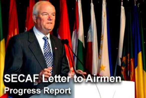 In the latest Letter to Airmen, Secretary of the Air Force Michael W. Wynne gives a progress report on modernizing the Air Force. (U.S. Air Force illustration/Mike Carabajal) 