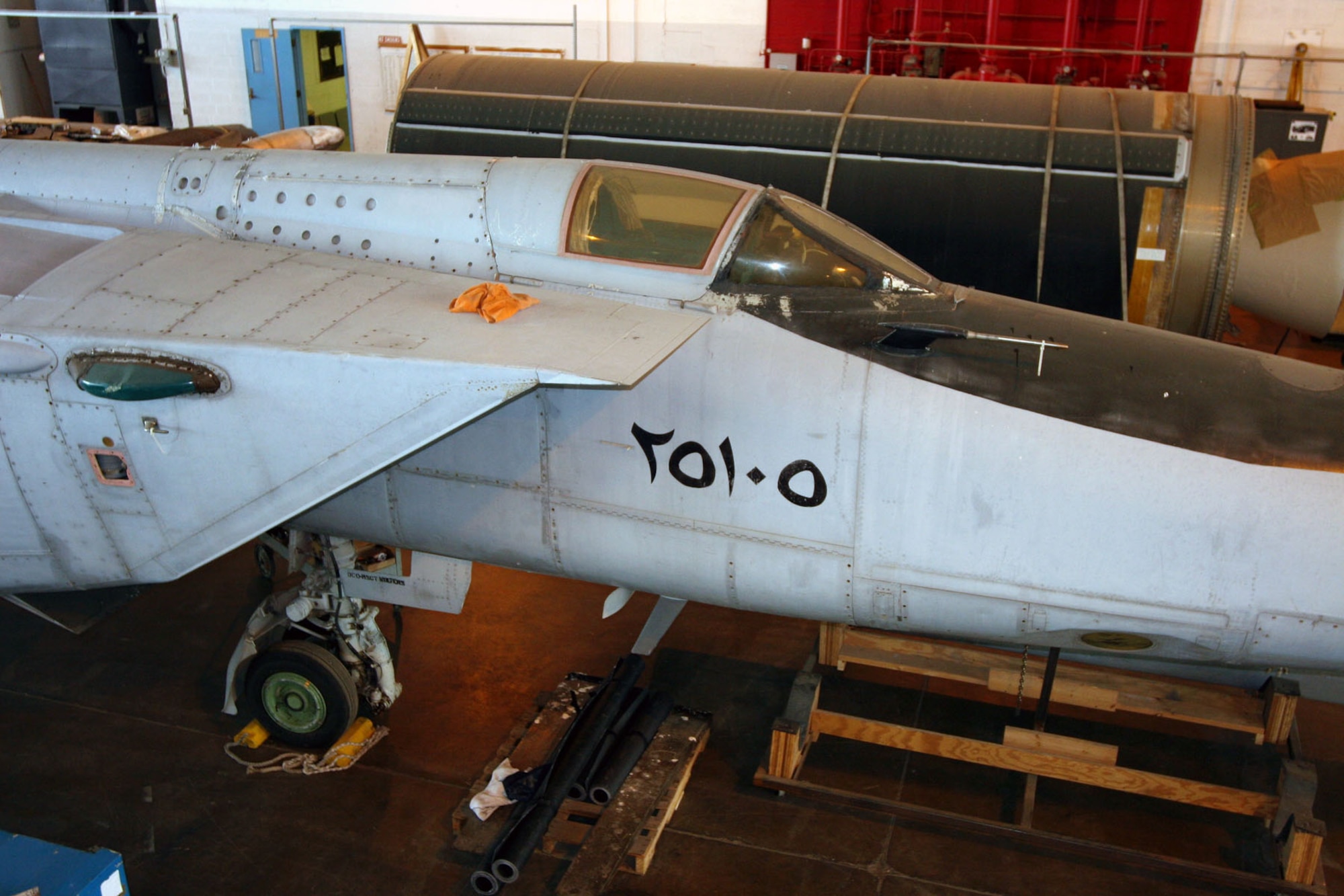 DAYTON, Ohio (07/2007) -- MiG-25 in the restoration area at the National Museum of the U.S. Air Force. (Photo courtesy of Craig Scaling, Airshow Traveler)