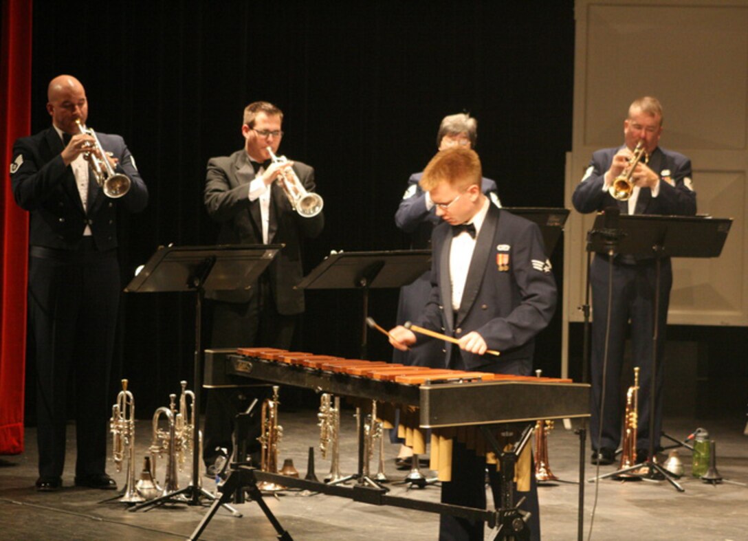 SrA David Pojar displayed remarkable mallet technique while soloing with the USAF Heartland of America Band's Brass in Blue.  The group completed a tour through northern Minnesota in October of 2007.