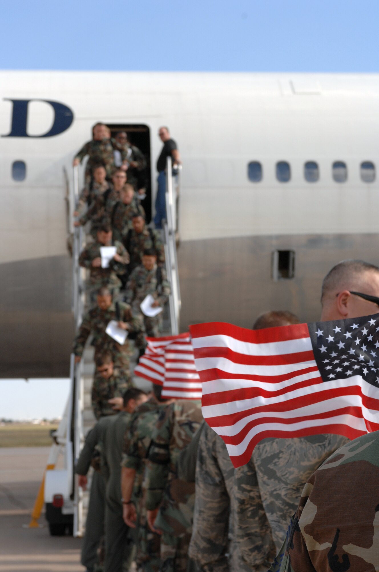 CANNON AIR FORCE BASE, N.M. - Airmen from the 522nd Aircraft Maintenance Unit return to Cannon Air Force Base from their deployment to Guam. The Airmen left a Fighter Wing base and returned to a Special Operations Wing base. (U.S. Air Force photo by Airman 1st Class Evelyn Chavez)