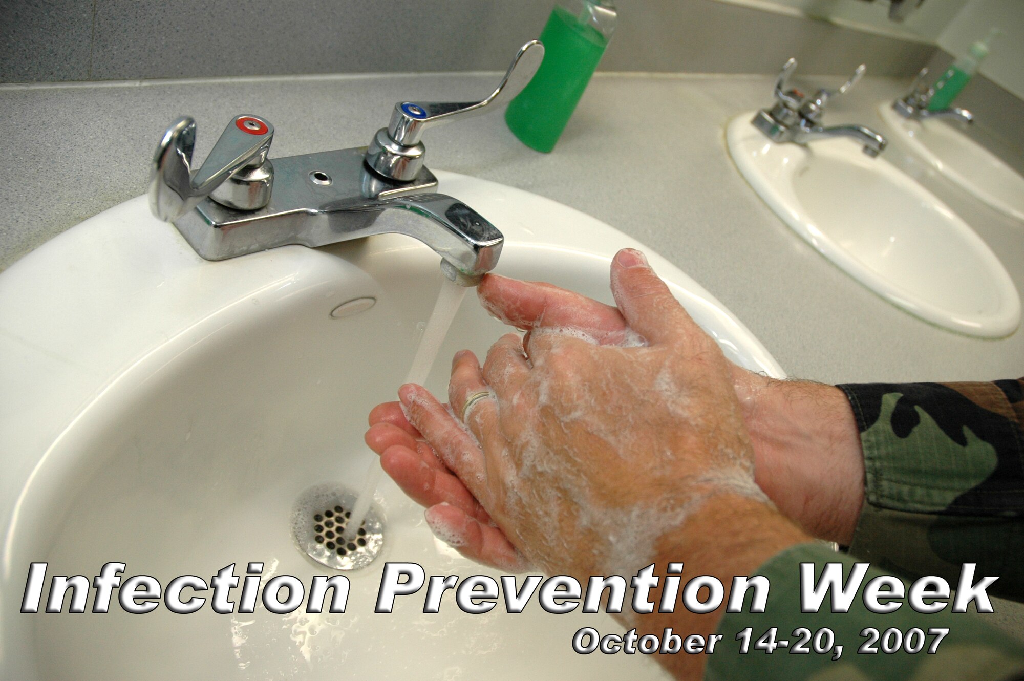 EGLIN AIR FORCE BASE, Fla. -- The 96th Medical Group will observe Infection Prevention Week, Oct. 14-20 here. Accoriding to the Centers for Disease Control and the World Health Organization, the number one defense against the spread of infectionis proper hand hygiene. (Illustration by Staff sgt. Mike Meares) 