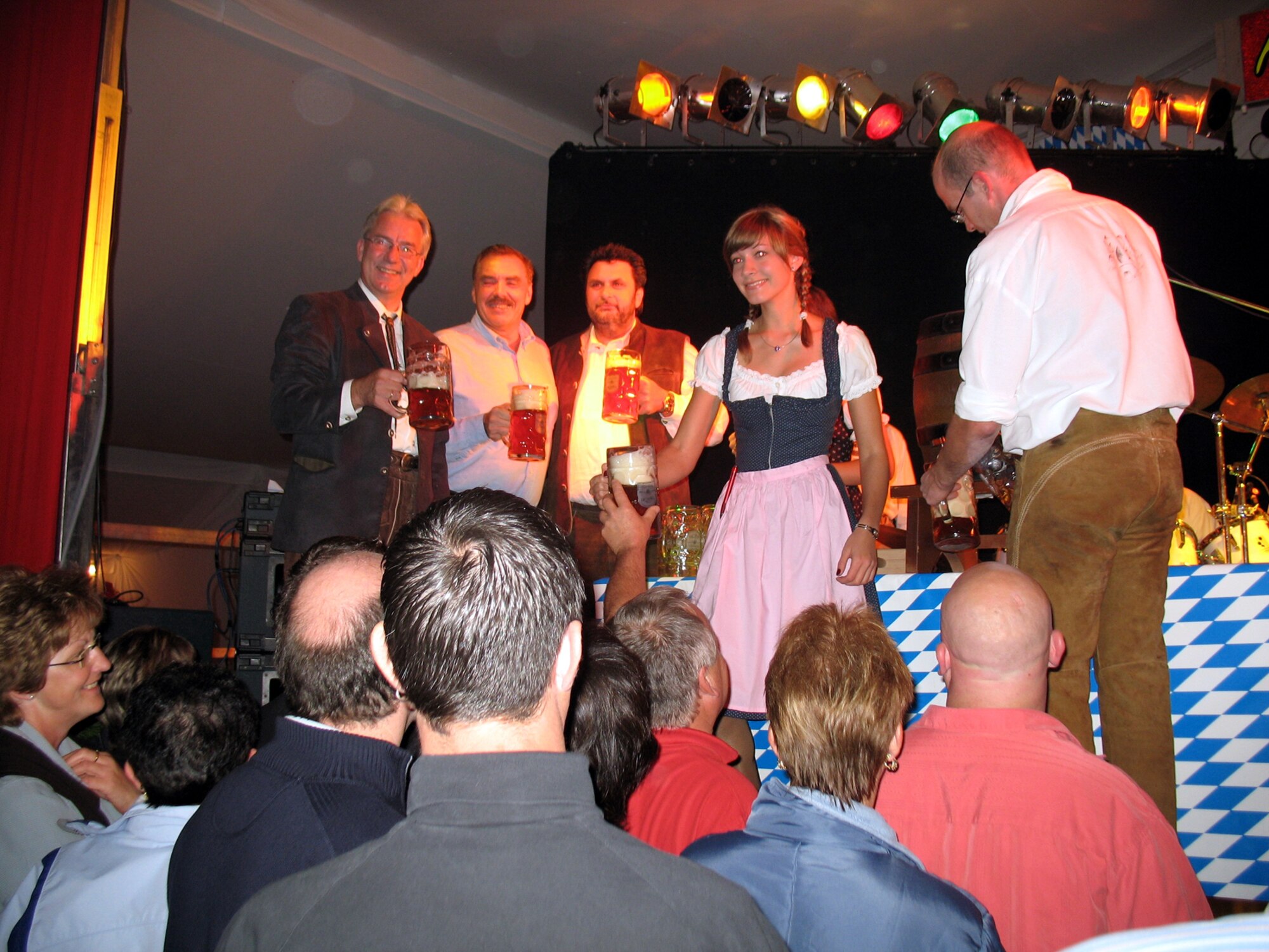 SPANGHDALEM AIR BASE, Germany – Festival goers celebrate the opening of the Kloster Machern October festival Sept. 28. Festival events included Bavarian entertainment, food and beverages. Kloster Machern runs every weekend through Nov. 17. For more information, visit to www.klostermachern.de or www.oktoberfest-klostermachern.de. (U.S. Air Force photo/Iris Reiff)
