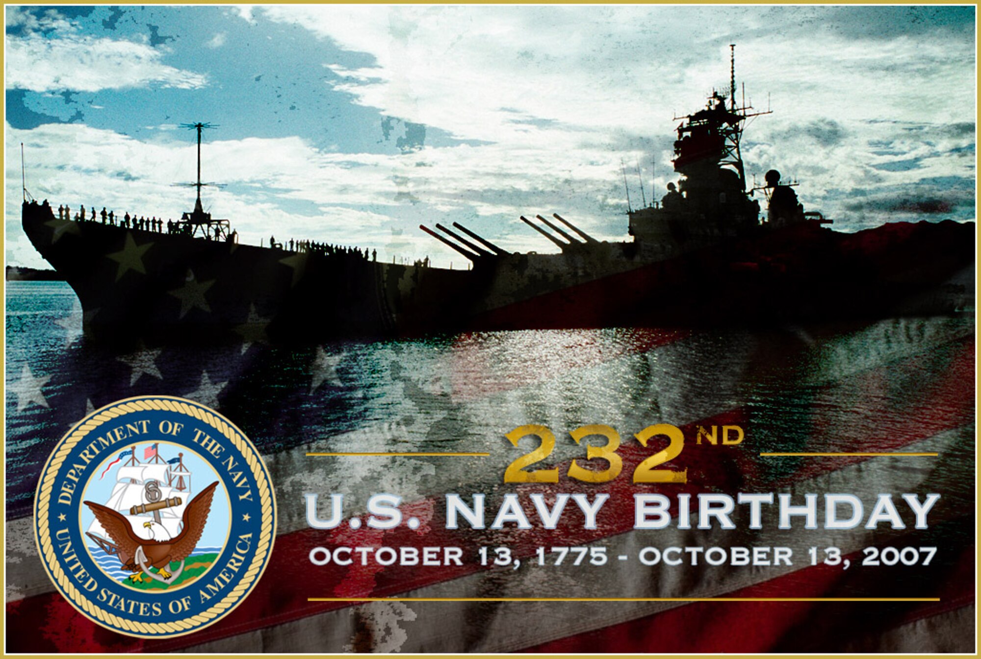 The U.S. Navy celebrates 232 years of service to the nation Oct. 13. (U.S. Air Force graphic/Luke Borland)