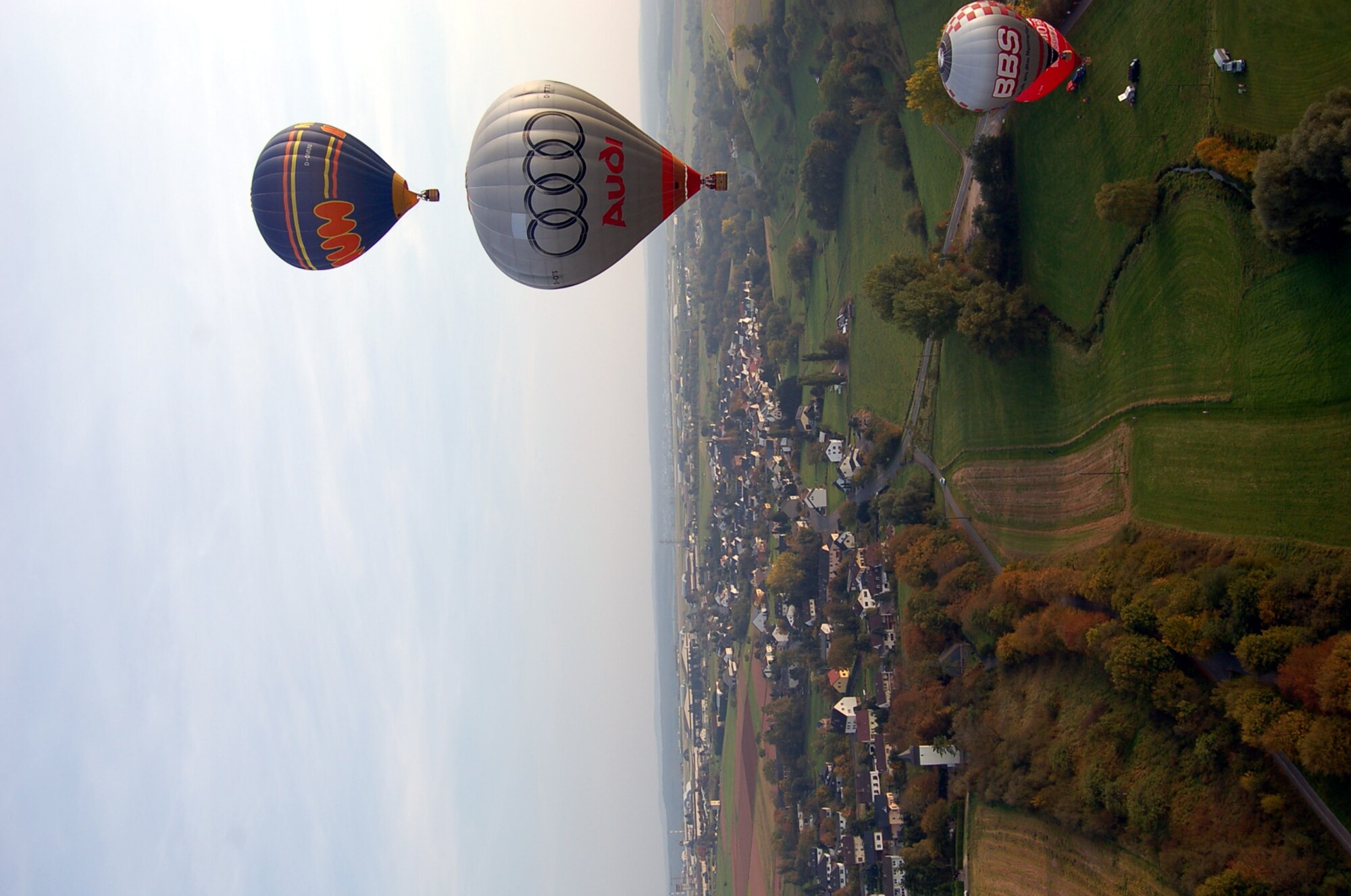 SPANGDAHLEM AIR BASE, Germany – Five Sabers who won a hot air balloon ride took their guests up for a unique view of the Eifel Oct. 8. The winners purchased raffle tickets to support the Air Force Ball and St. Martin’s Special Children’s Day. (U.S. Air Force photo/Connie Pitsch)