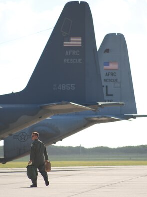 Air Force Reserve rescue crews from the 920th Rescue Wing at Patrick Air Force Base, Fla. launched two HH-60G Pave Hawk helicopter and an HC-130/N extended range Hercules to search for a missing aircraft near the Bahama Islands on Sunday of their drill weekend. (U.S. Air Force Photo/Staff Sgt. Paul Flipse)