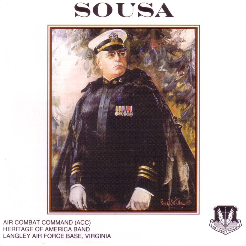 Album / CD Cover of USAF Heritage of America Band 1995 recording entitled Sousa and featuring the concert band.