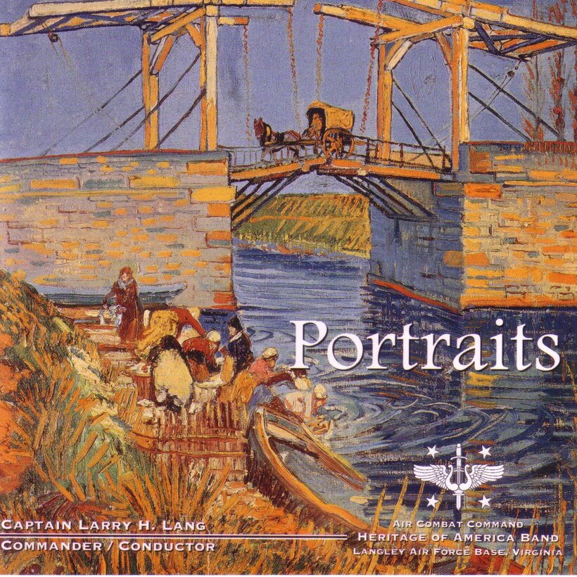 Album / CD Cover of USAF Heritage of America Band 1996 recording entitled Portraits and featuring the concert band.