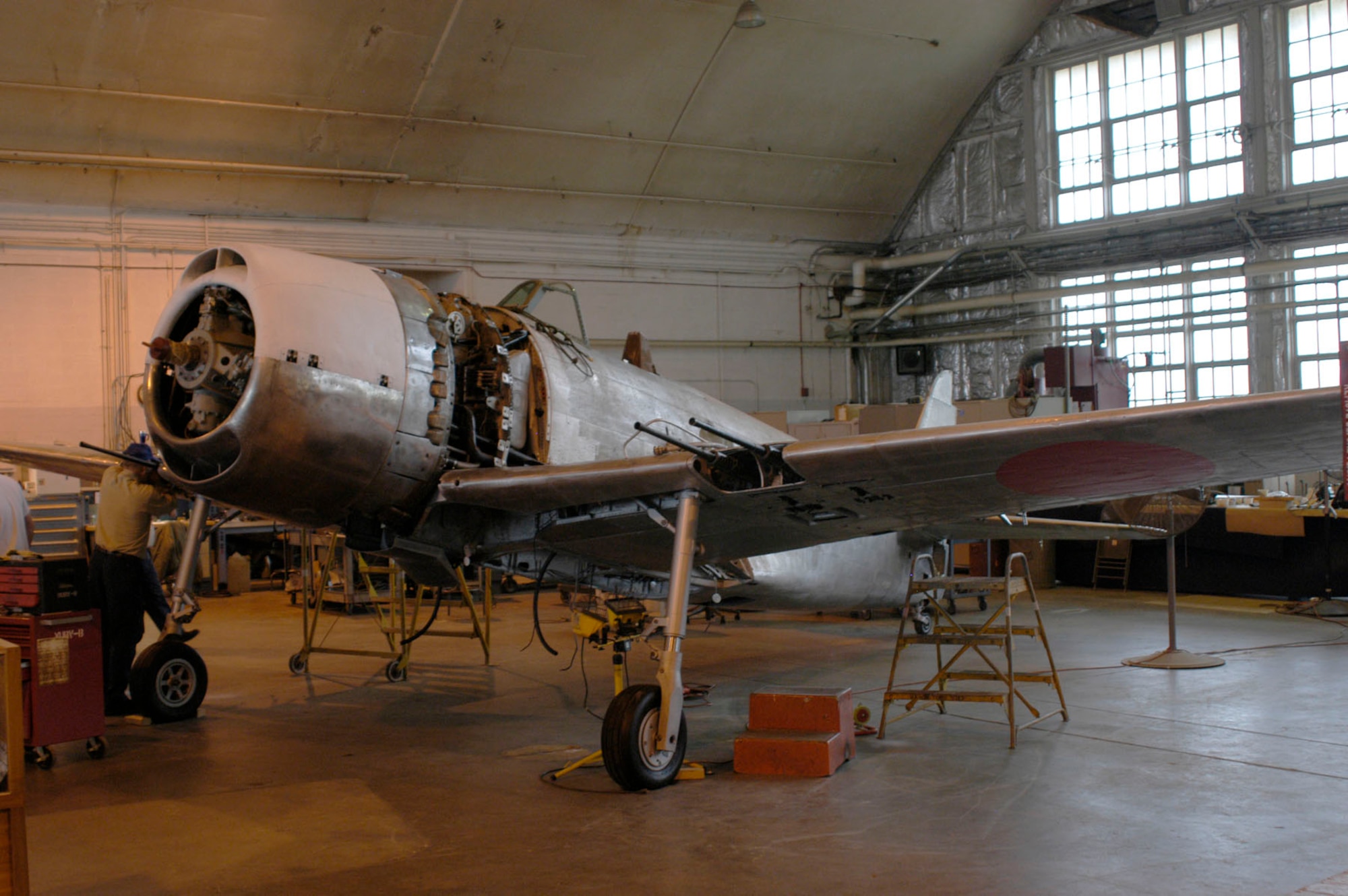 DAYTON, Ohio (10/2007) -- The Kawanishi N1K2-J "George" is currently undergoing restoration at the National Museum of the United States Air Force. (U.S. Air Force photo)