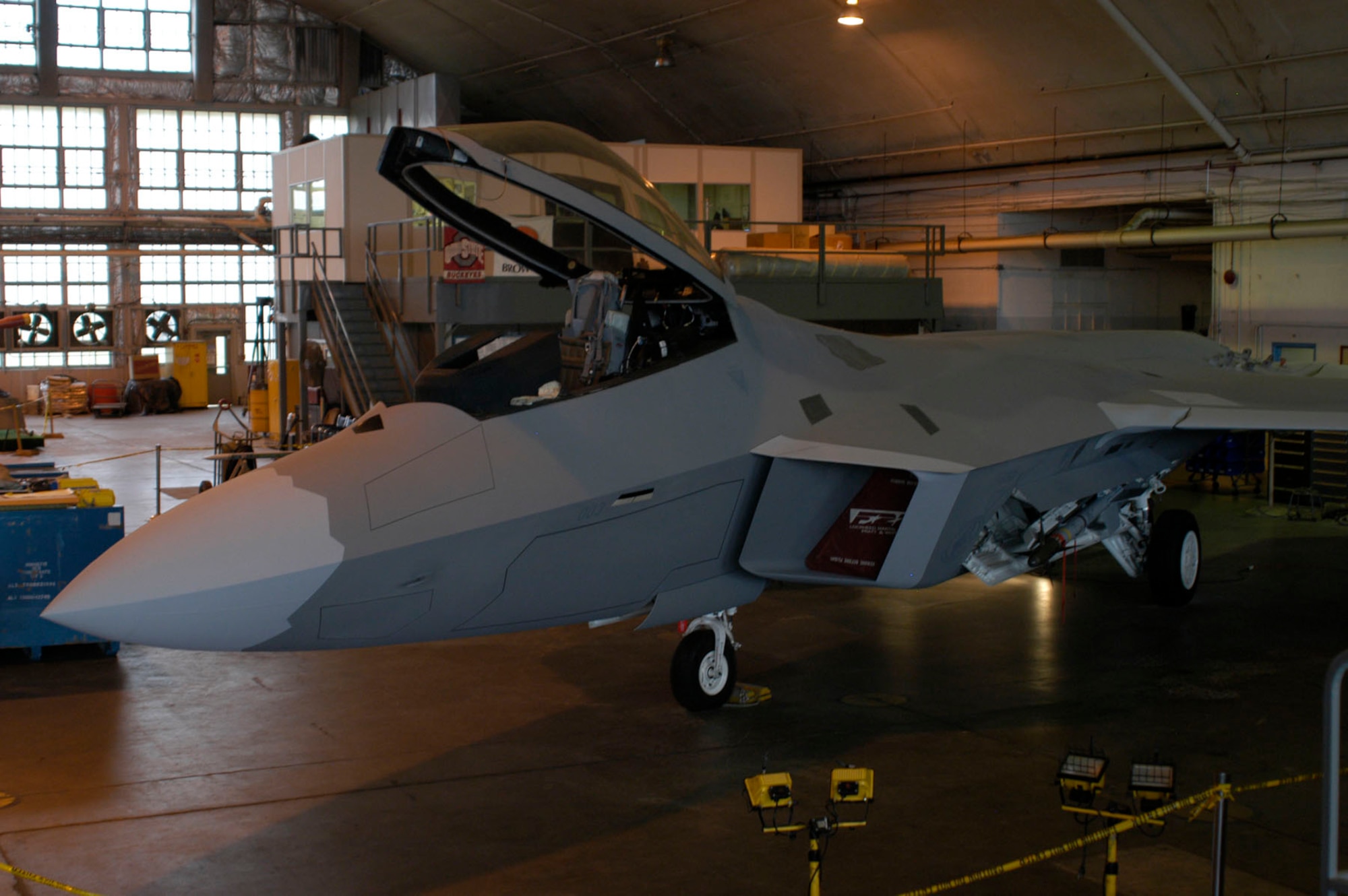 DAYTON, Ohio (10/2007) -- F-22A Raptor in the National Museum of the U.S. Air Force's restoration hangar. (U.S. Air Force photo) 