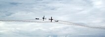 The Canadian Forces Snowbirds aerial demonstration team at the 15 Wing celebrated their end-of-season show with special guests, family and friends Oct. 12 in Moose Jaw, Saskatchewan. The Snowbirds wanted to thank Malmstrom for their efforts in May after one of their pilots died during a practice flight on base, and invited 11 Airmen up for their last show of the year. (U.S. Air Force photo/Senior Airman Eydie Sakura).