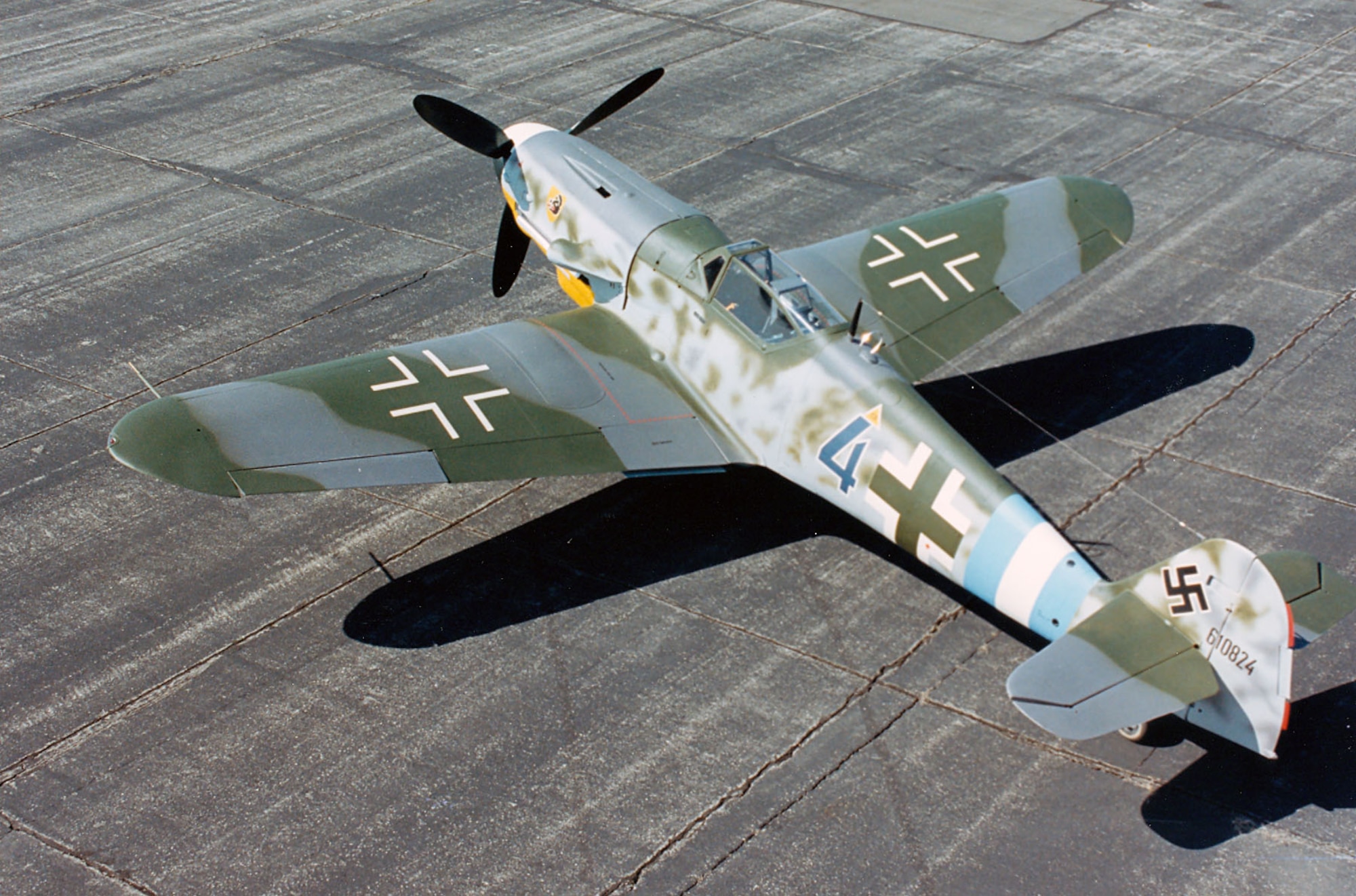 DAYTON, Ohio -- Messerschmitt Bf 109G-10 at the National Museum of the United States Air Force. (U.S. Air Force photo)