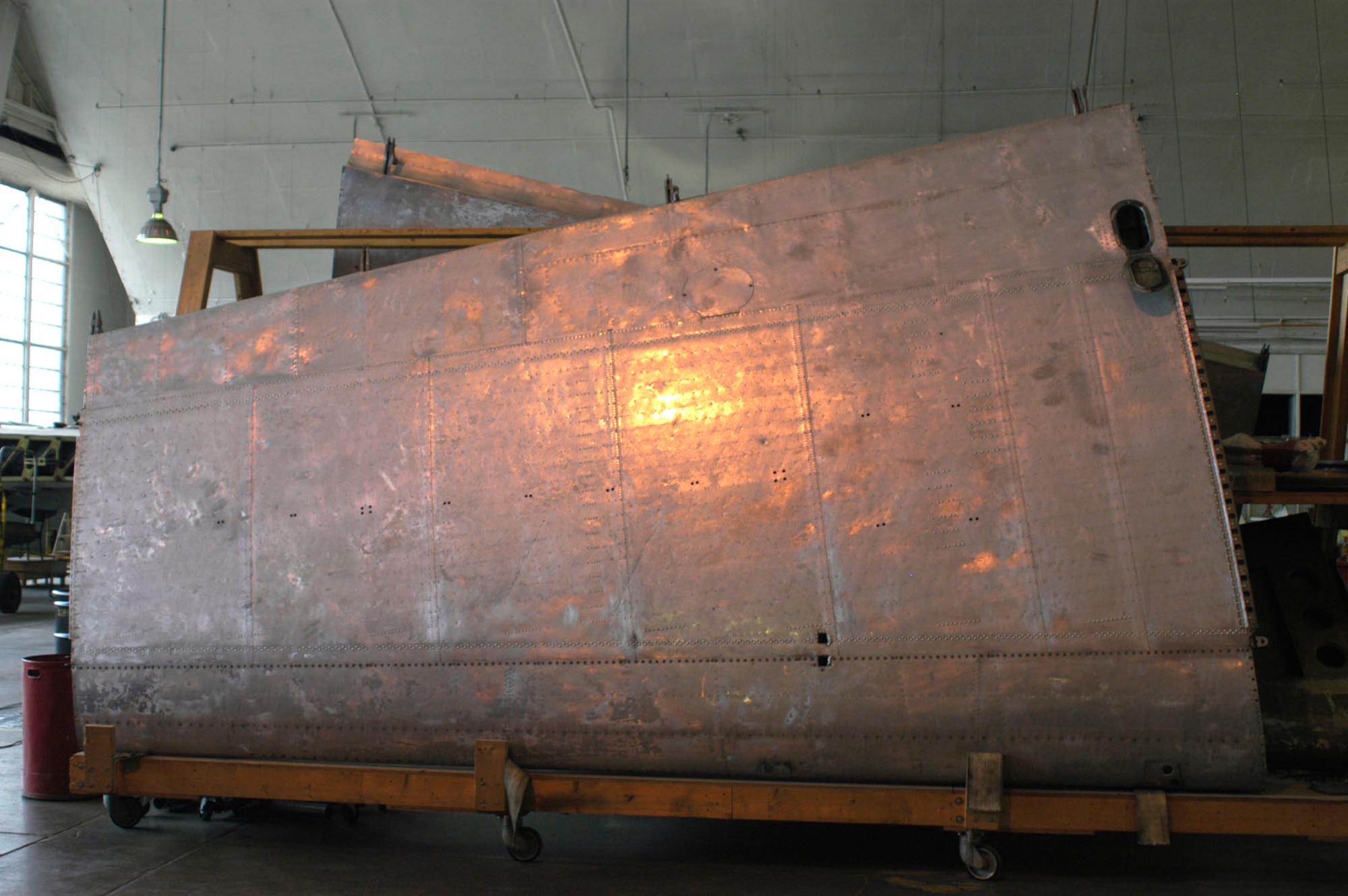 DAYTON, Ohio (10/2007) -- The B-17F "Memphis Belle" in restoration at the National Museum of the U.S. Air Force. (U.S. Air Force photo)