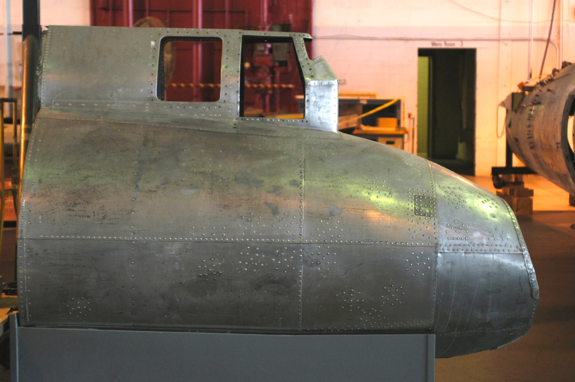DAYTON, Ohio (10/2007) -- The B-17F "Memphis Belle" in restoration at the National Museum of the U.S. Air Force. (U.S. Air Force photo)