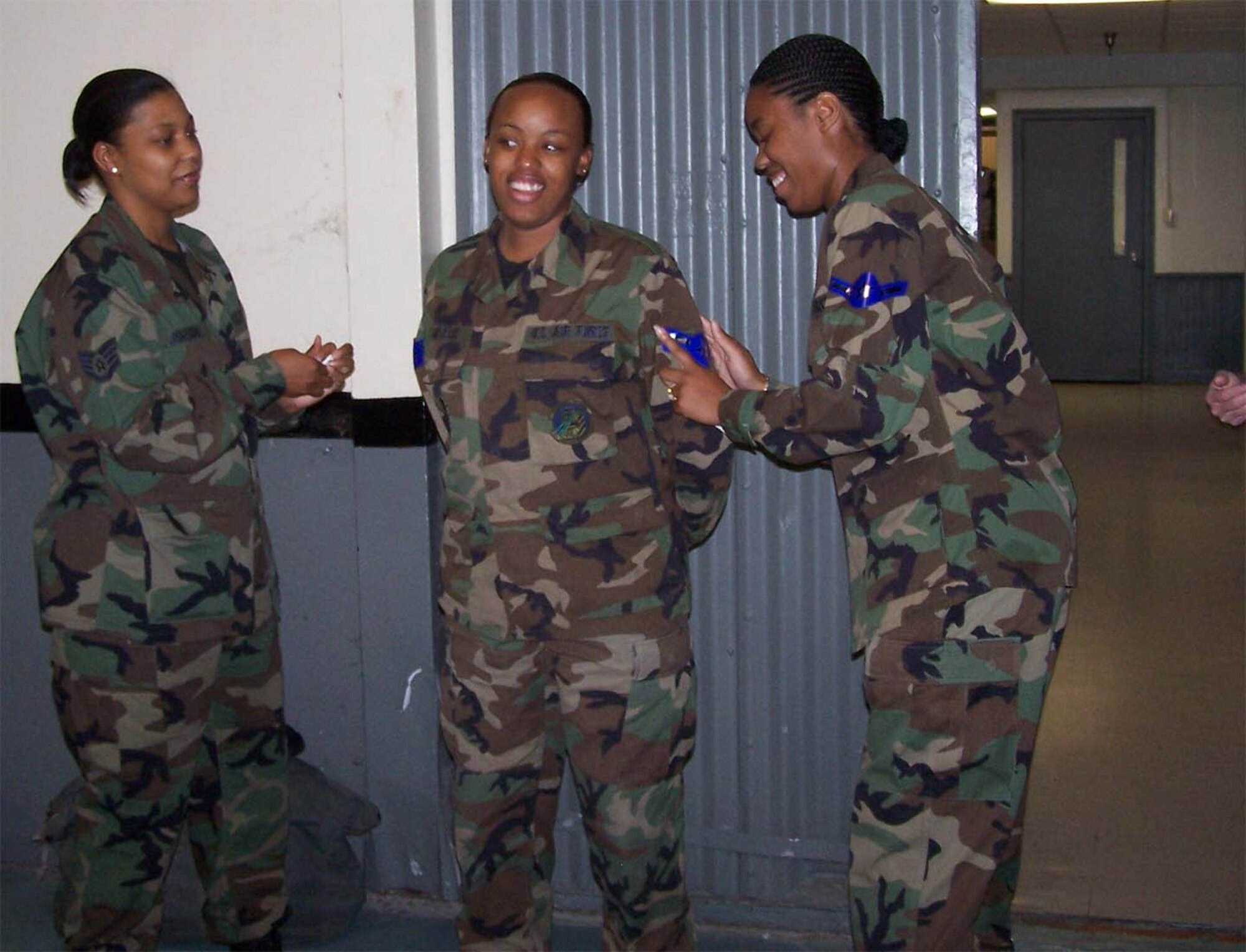 SEYMOUR JOHNSON AIR FORCE BASE, N.C. --Reservist Monique Ramseur is promoted to the rank of senior airman during a ceremony held on the October unit training assembly at the 916th Air Refueling Wing. Airman Ramseur is assigned to the 916th Logistics Readiness Squadron.