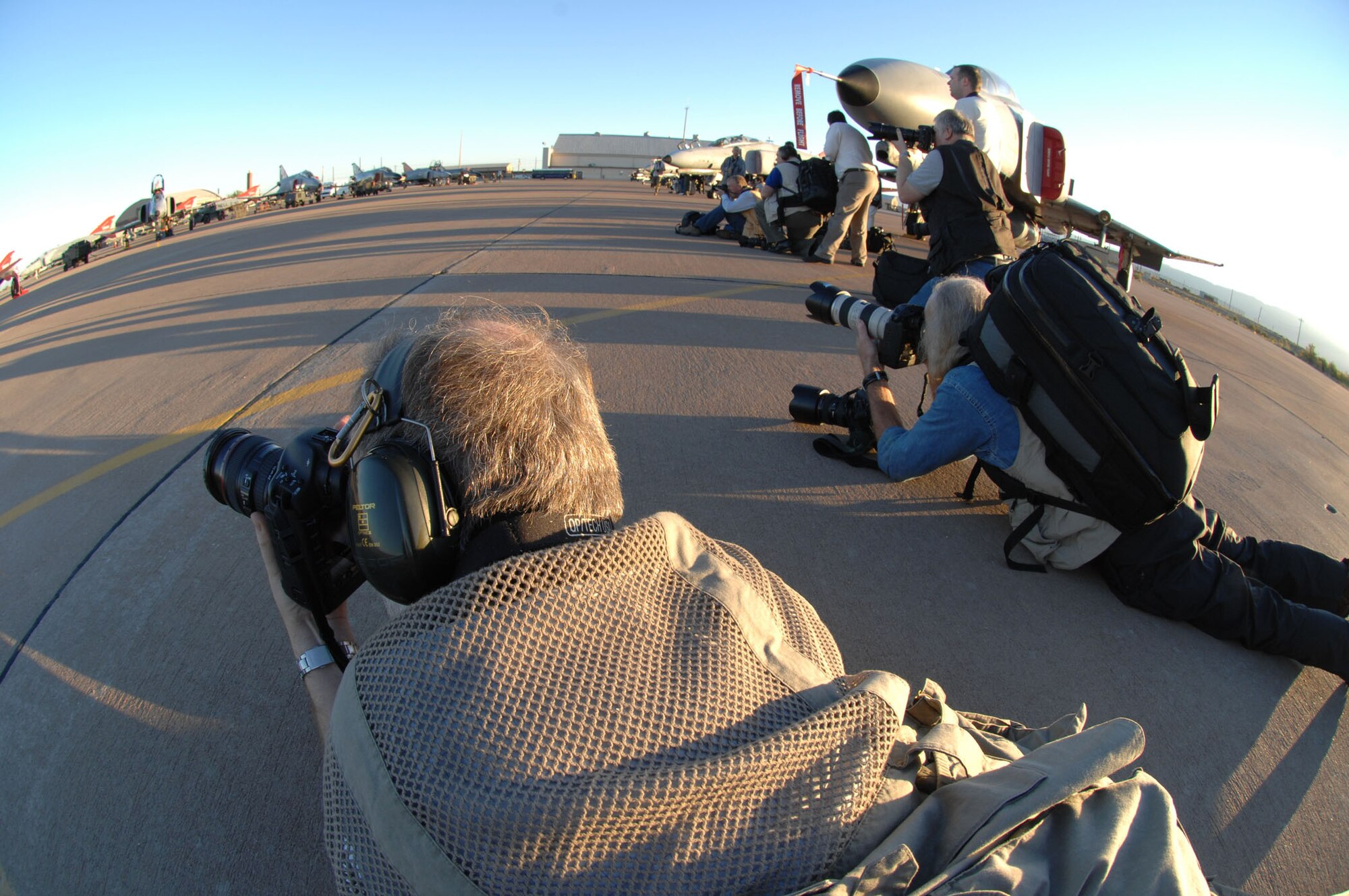 More than 20 photographers from the United Kingdom came to Holloman Oct. 15-16 to get a final look at the F-117A Nighthawk and other aircraft around Holloman. Their photos are seen in an array of aircraft magazines throughout the world. (U.S. Air Force photo/Airman 1st Class Jamal Sutter)