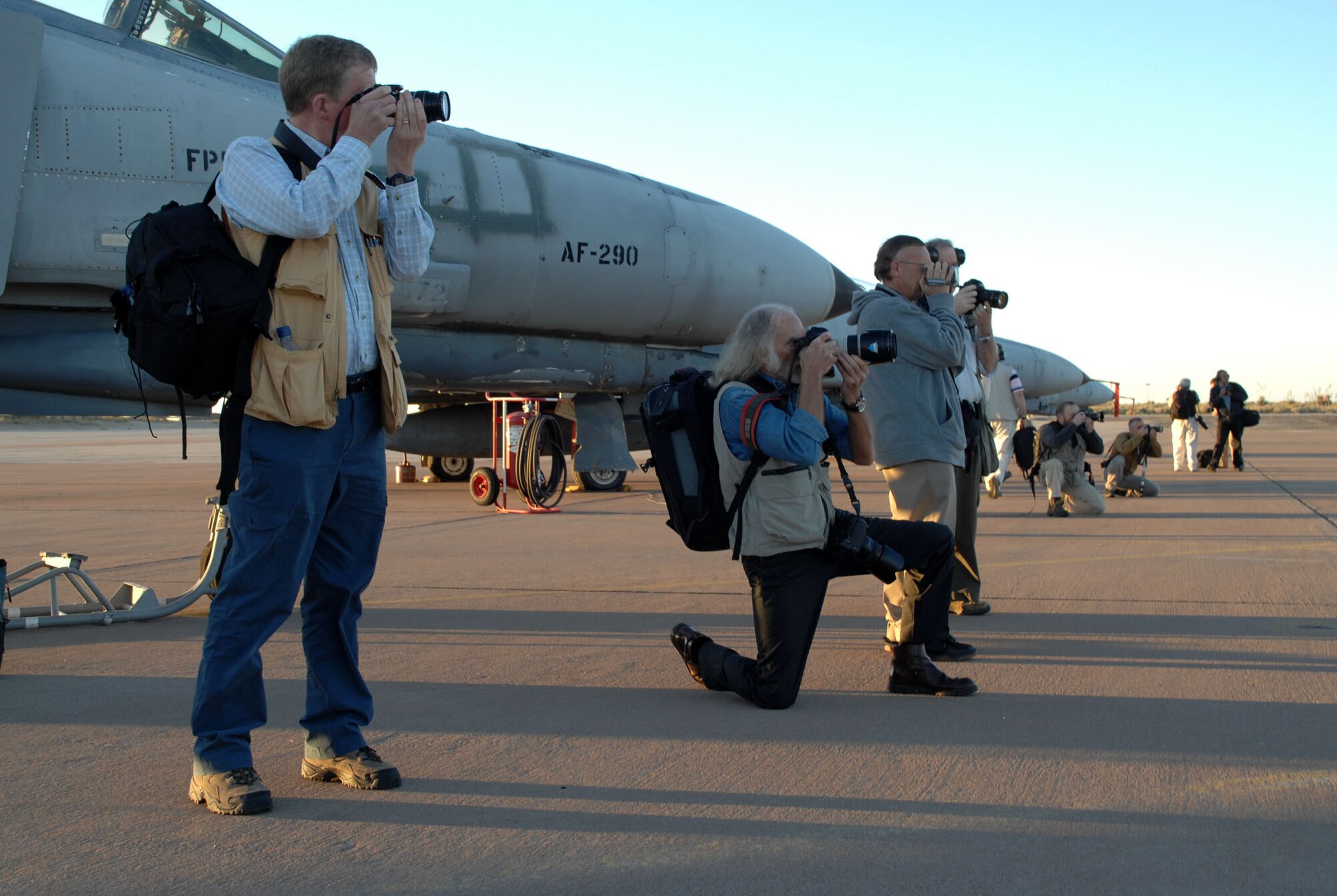 More than 20 photographers from the United Kingdom came to Holloman Oct. 15-16 to get a final look at the F-117A Nighthawk and other aircraft around Holloman. Their photos are seen in an array of aircraft magazines throughout the world. (U.S. Air Force photo/Airman 1st Class Jamal Sutter)