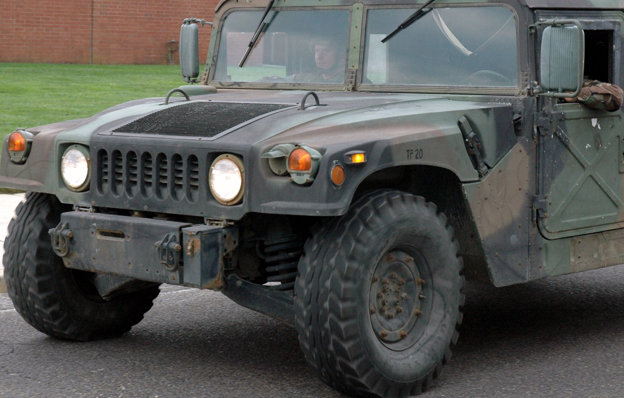 Students in the Air Force Phoenix Warrior Training Course 08-1 drive a HMMWV en route to training in the field during course operations Oct. 16 at Fort Dix, N.J.  Phoenix Warrior is a course which prepares security forces prior to deployment.  The course is taught by the U.S. Air Force Expeditionary Center's 421st Combat Training Squadron.  (U.S. Air Force Photo/Tech. Sgt. Scott T. Sturkol)