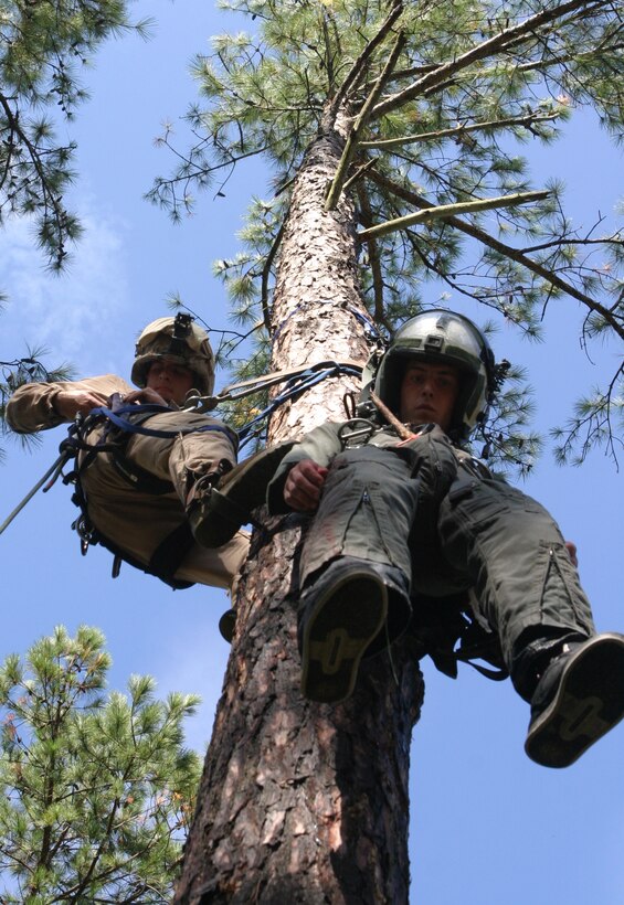 MARINE CORPS BASE CAMP LEJEUNE, N.C. - Marines with the 24th Marine Expeditionary Unit's Light Armored Reconnaissance Platoon practiced recovering pilots after ejecting from aircraft during the II Marine Expeditionary Force Special Operations Traing Group's course for the Tactical Recovery of Aircraft and Personnel Surface course.