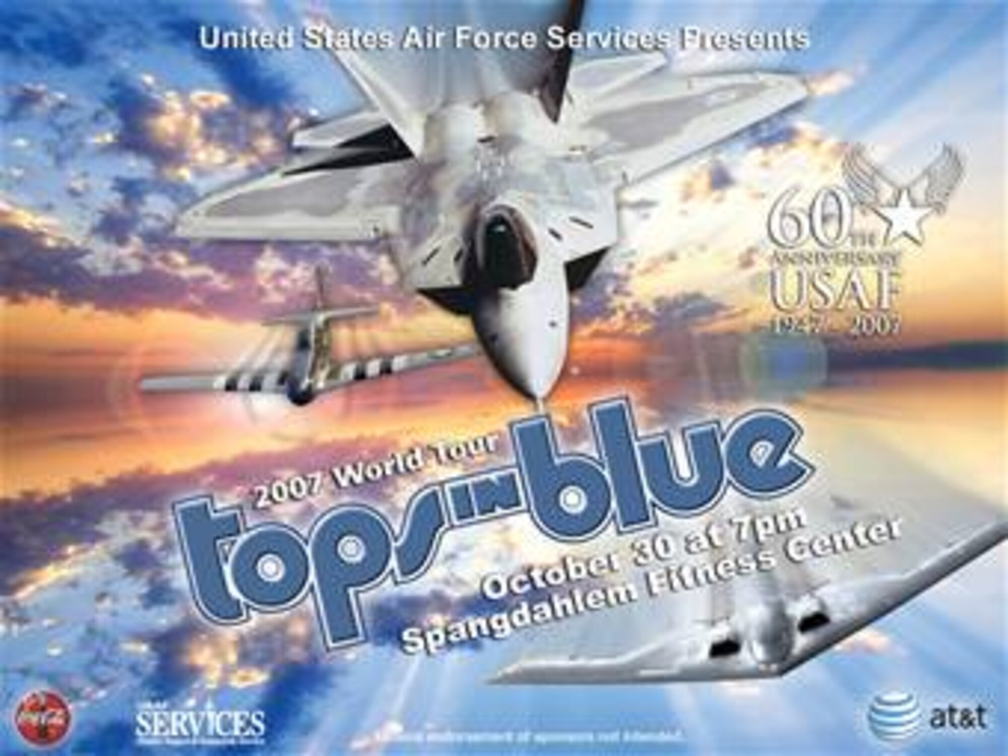 Tops in Blue will perform their musical show entitled "The Fly By" for the Spangdahlem community Oct. 30 in the fitness center; doors open at 6:30 p.m. and the show starts at 7 p.m. 