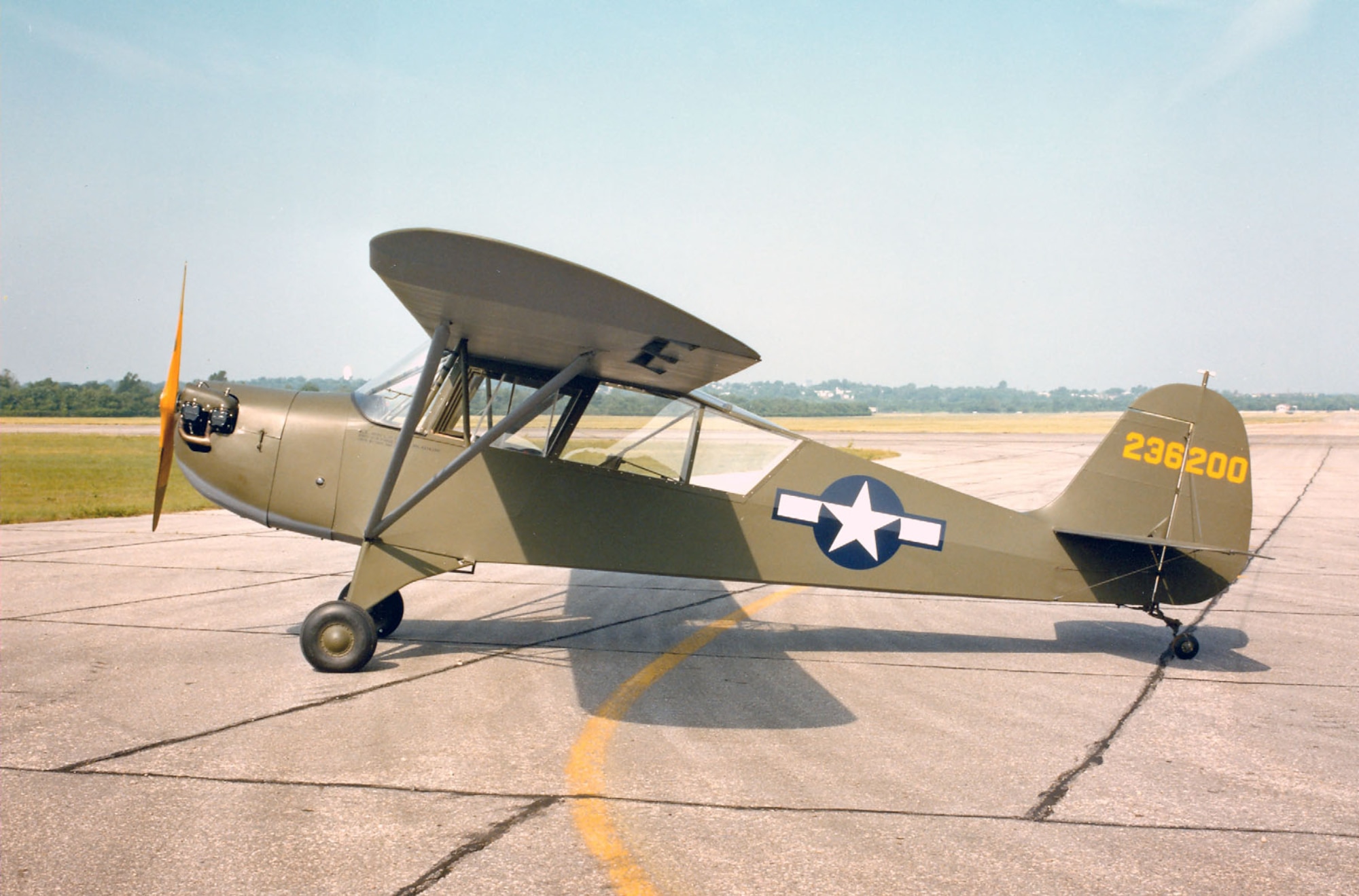 DAYTON, Ohio -- Aeronca L-3B "Grasshopper" at the National Museum of the United States Air Force. (U.S. Air Force photo)