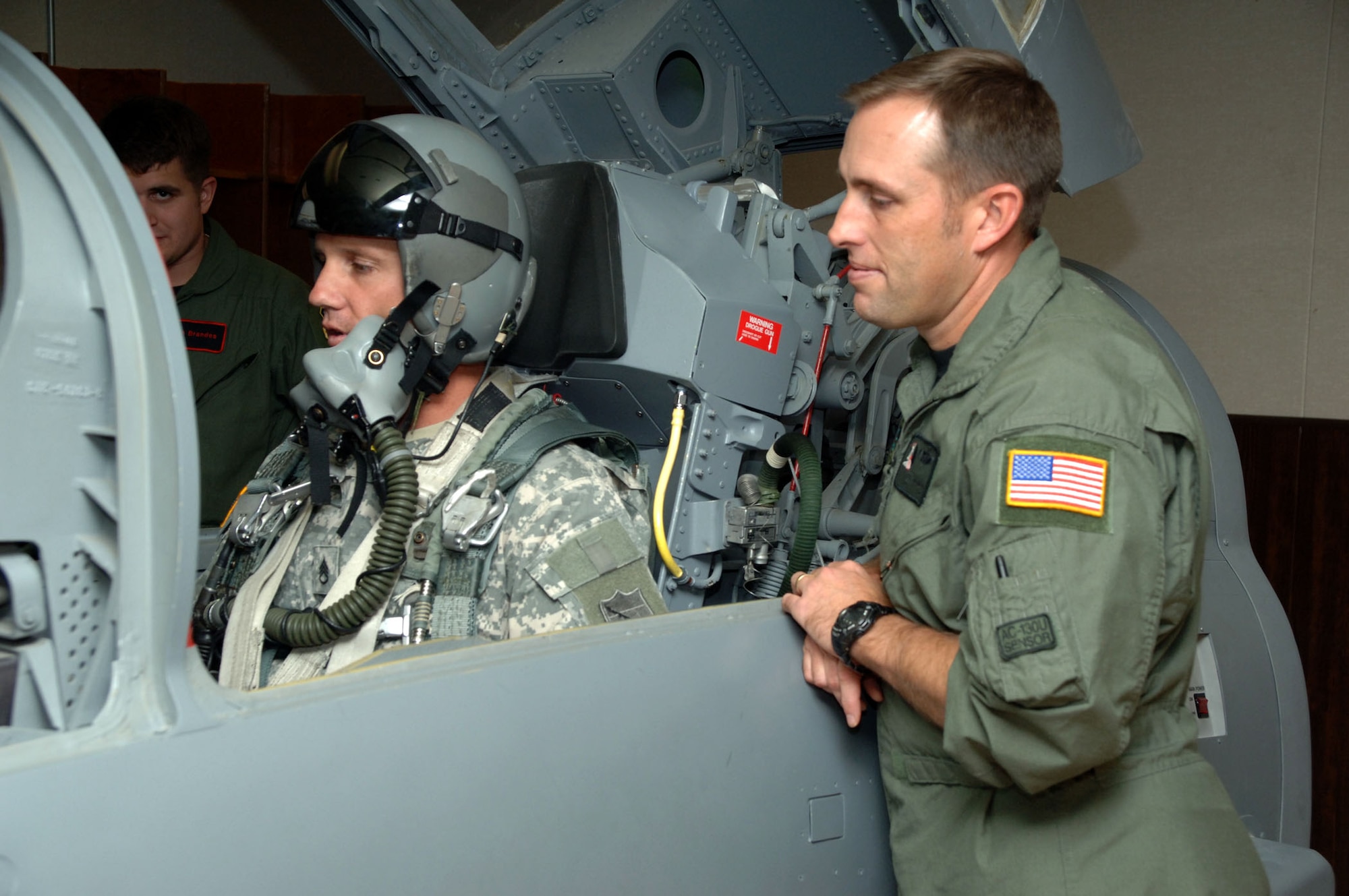 More than 200 Airmen listened to American hero stories Oct. 19 during a Warrior Call. The Warrior Call featured two heroes, Tech. Sgt. William Wilson, a sensor operator on AC-130Us from Hurlbert Field, Fla., and Army Staff Sgt. Timothy Nein, a military police with the 223rd Military Police Company with the Louisville, Ky., National Guard. The two heroes also got to fly in a T-38 Talon. (U.S. Air Force photo/Airman 1st Class Tiffany Trojca)