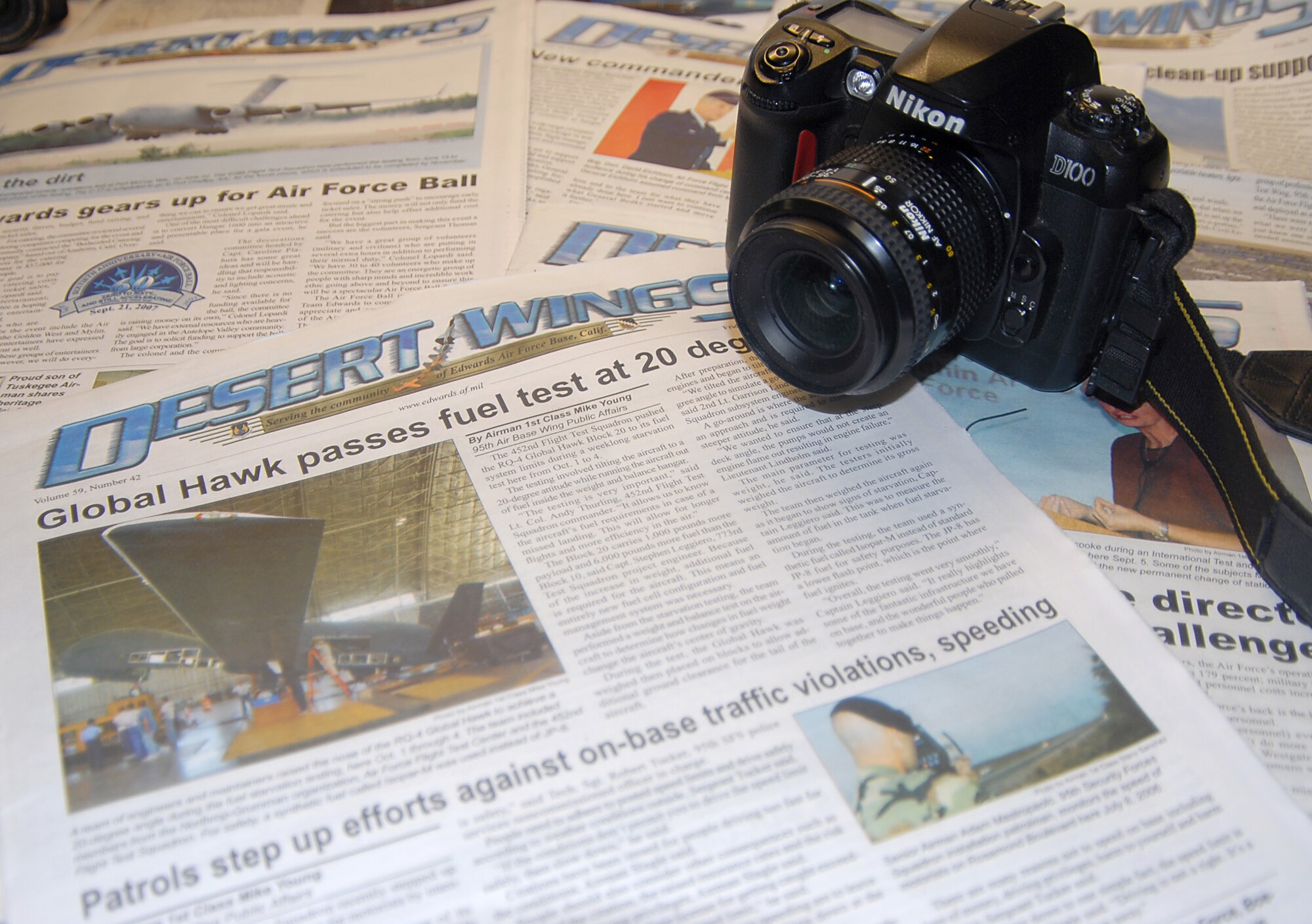 After 57 years, the Desert Wings is set to print its last edition on Nov. 30. The newspaper's production process will transition to a private publisher. The first issue of the new paper, the Desert Eagle, will hit base newsstands on Dec. 7. (Photo by 1st Lt. Brad Kimberly)
