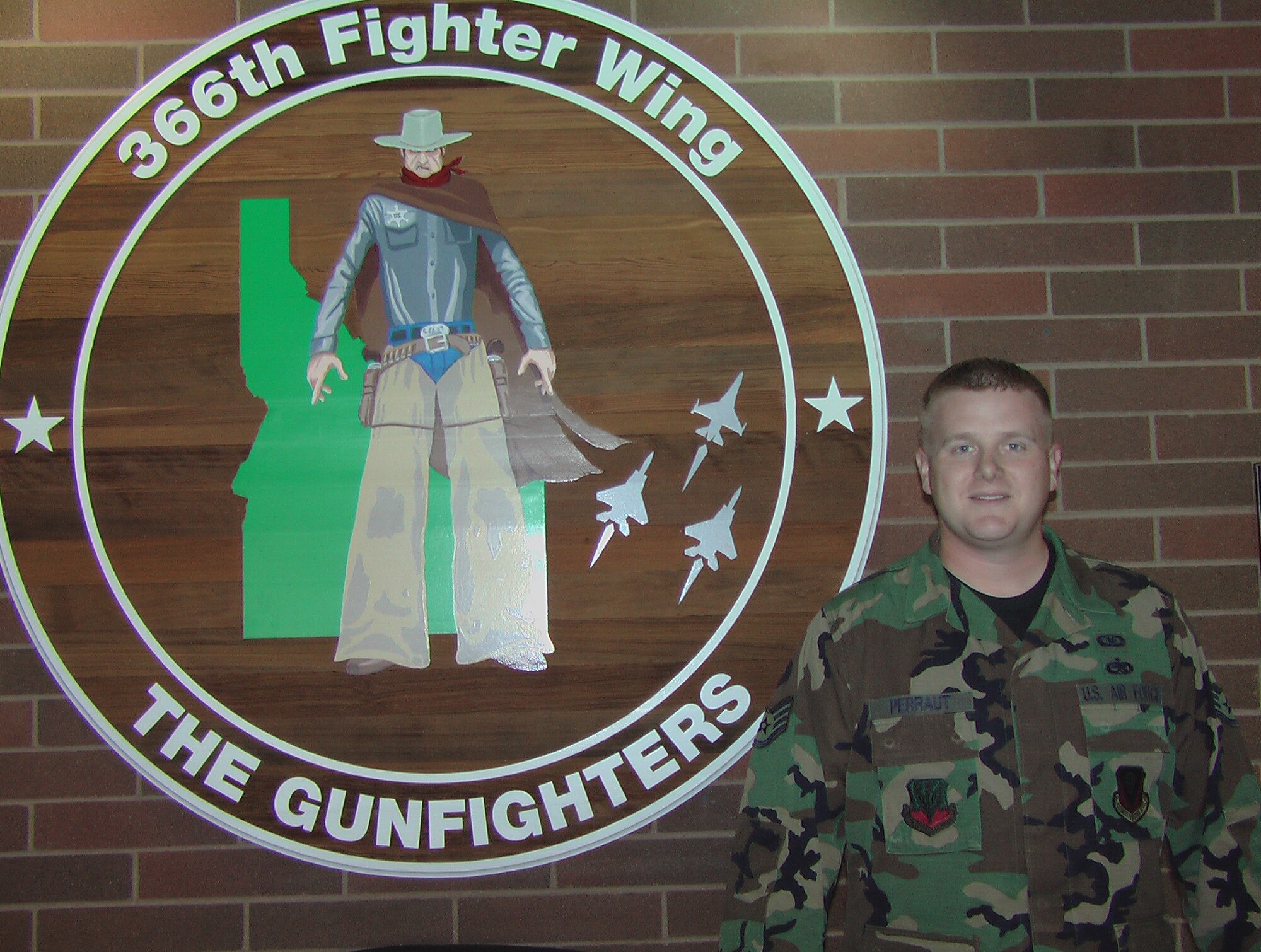 MOUNTAIN HOME AIR FORCE BASE, Idaho -- Staff Sgt. Matthew Perraut serves as a ground safety technician with the 366 Fighter Wing Staff. (Courtesy photo)