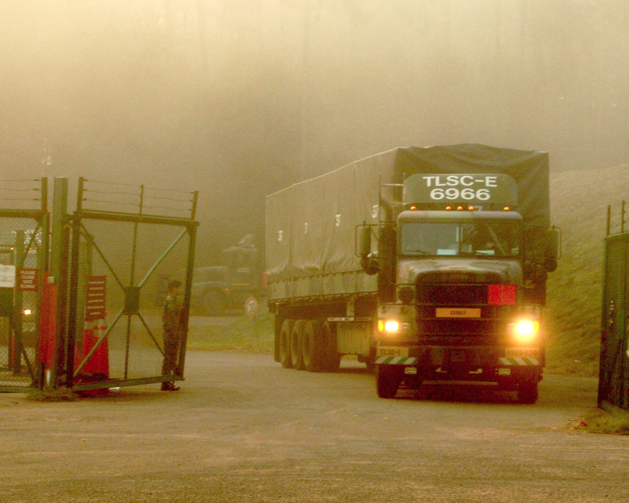 After more than 50 years of U.S. munitions activity, the final ammo-laden truck leaves Hochspeyer Munitions Storage Area Oct. 12. 