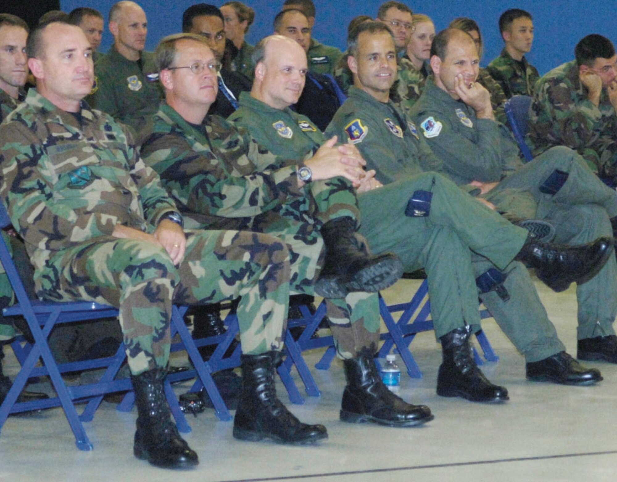 Andrews top leaders get a front row view of the Ravens security demonstration inside hangar four on Sept. 25. The Raven Team's mission is to provide security for all special air missions carrying the President, Vice President and other senior government leaders during their official travel. (US Air Force/SSgt Suzanne Day)
