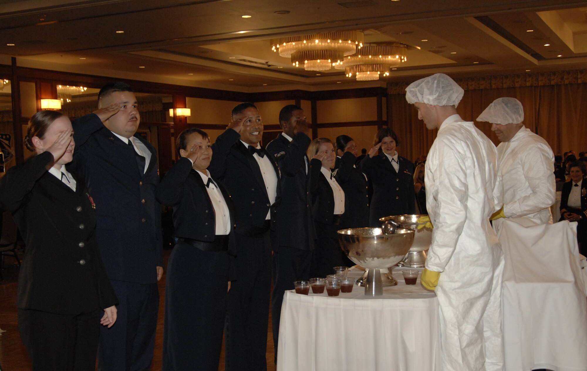 Rule violators were called up to drink from the Grog Bowl at the SMC Dining Out held at the Westin Long Beach, Oct. 20. (Photo by Lou Hernandez)